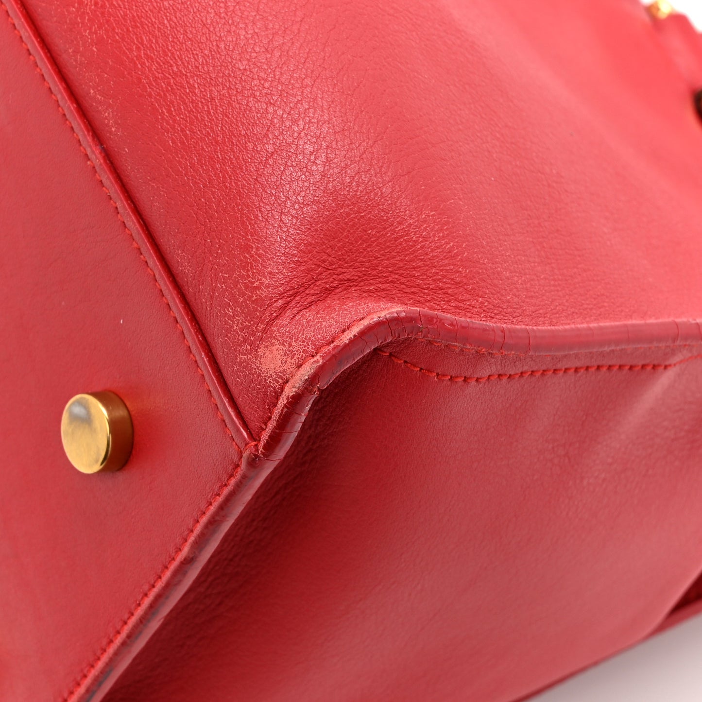 Calfskin Small Monogram Cabas Lipstick Red
