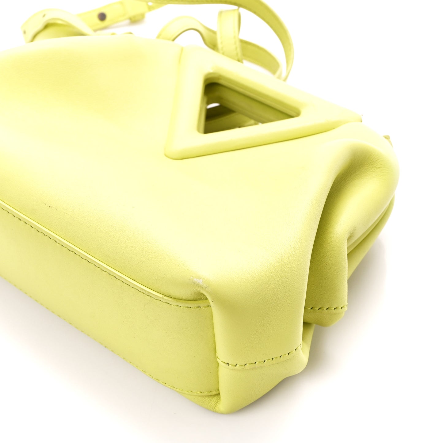 Calfskin Small The Point Triangle Bag Seagrass