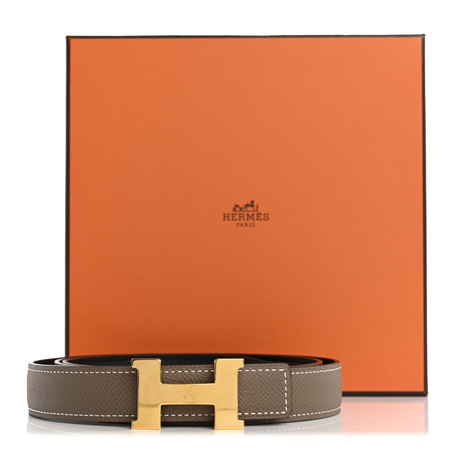 Swift Epsom 24mm Mini Constance H Belt 100 40 Black Etoupe