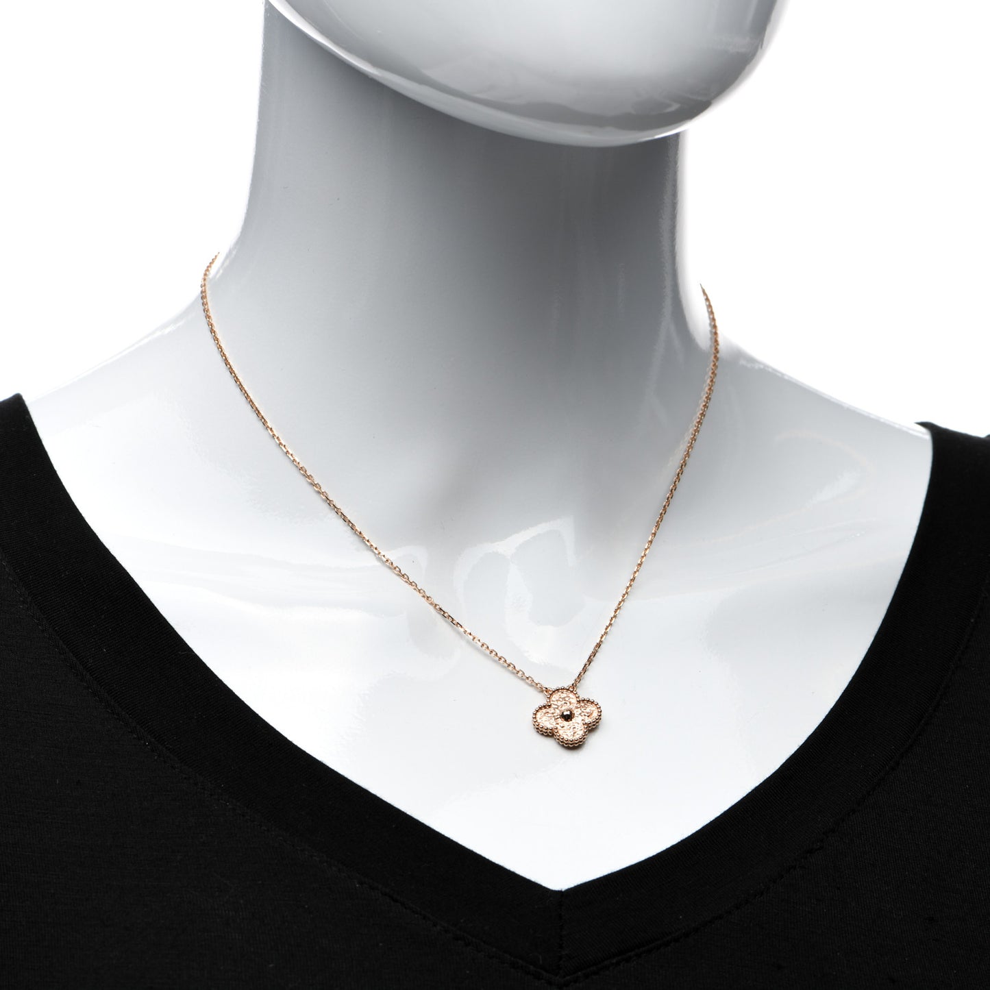 18K Rose Gold Vintage Alhambra Pendant Necklace
