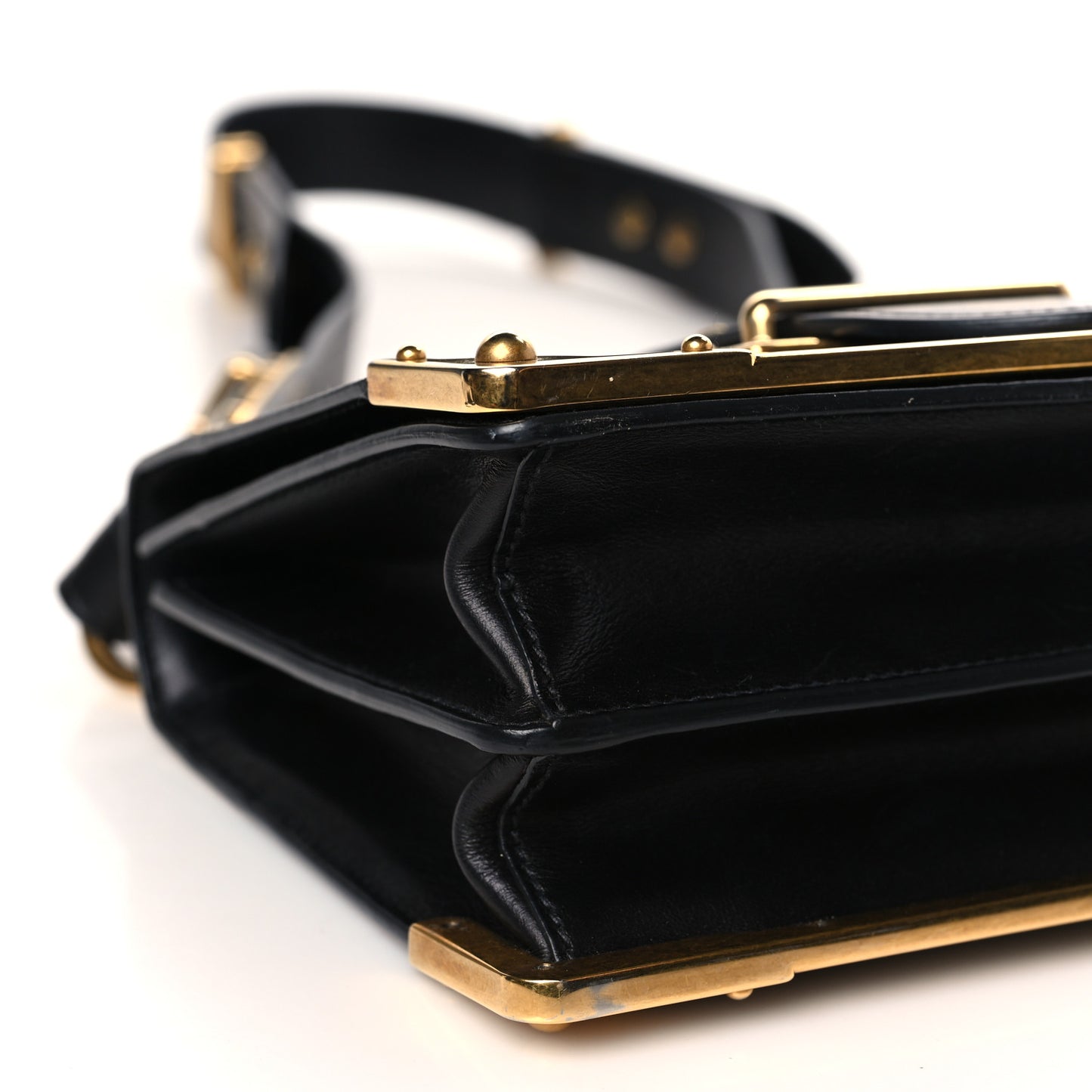 City Calfskin Saffiano Cahier Bag White Black