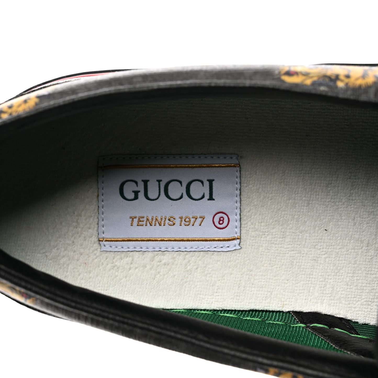 GG Supreme Monogram Tiger Face Mens 1977 Slip-On Sneakers 8 Black Multicolor