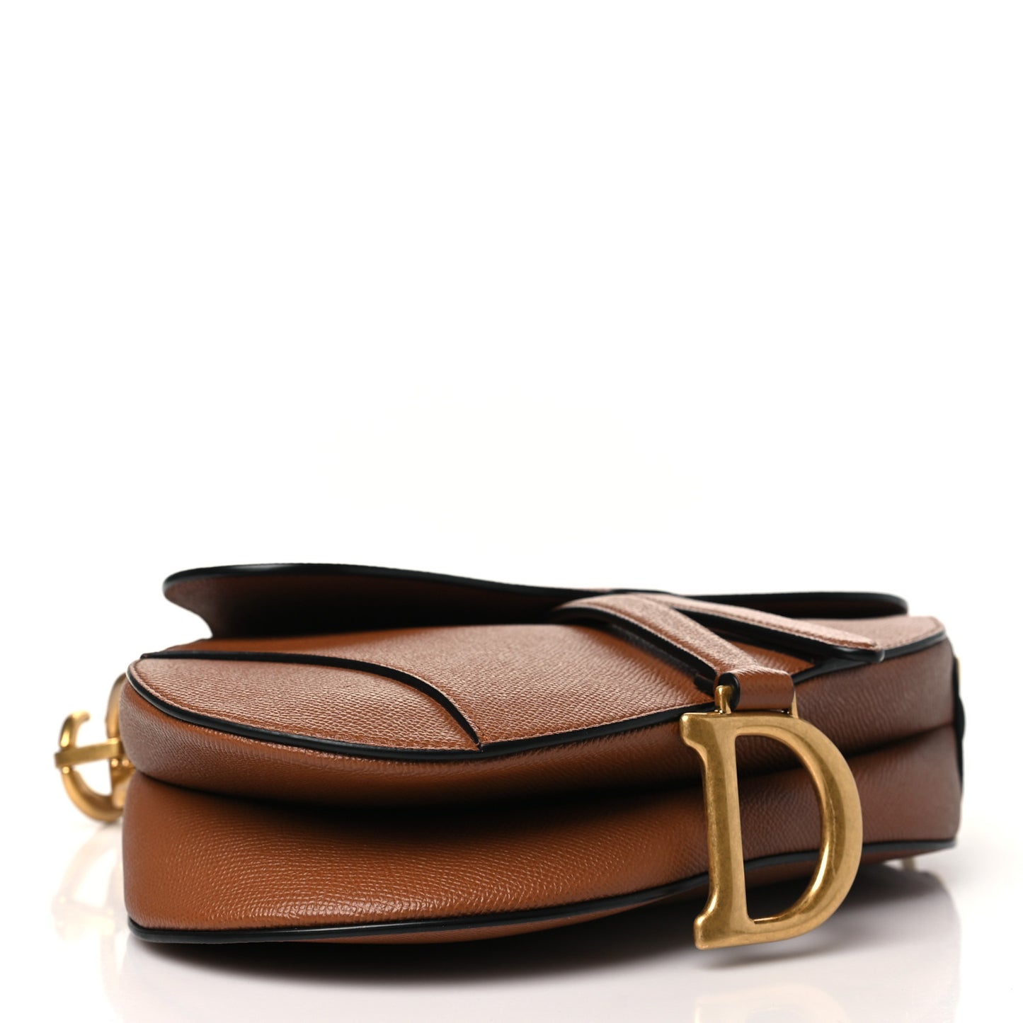 Grained Calfskin Saddle Bag Camello
