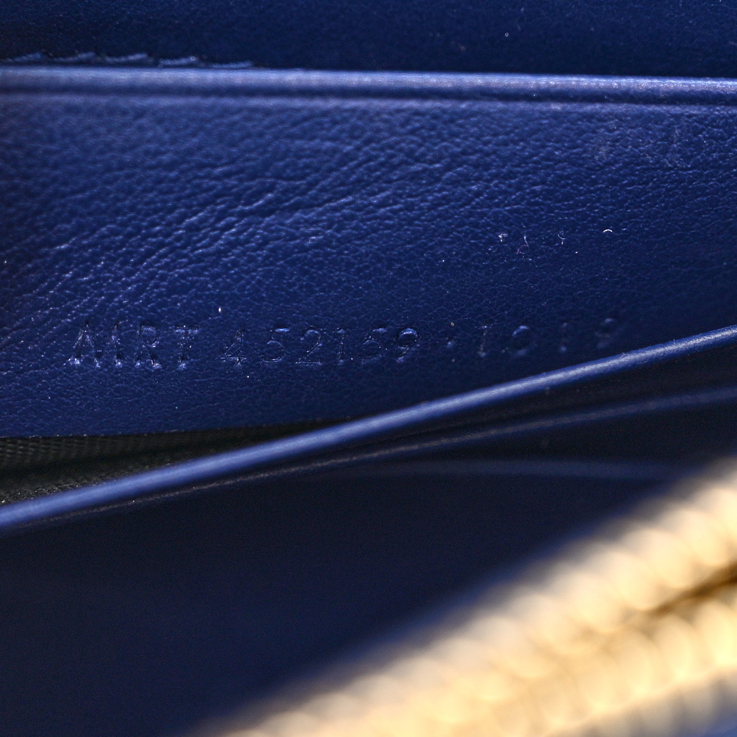 Calfskin Crocodile Embossed Kate Monogram Tassel Chain Wallet Royal Blue