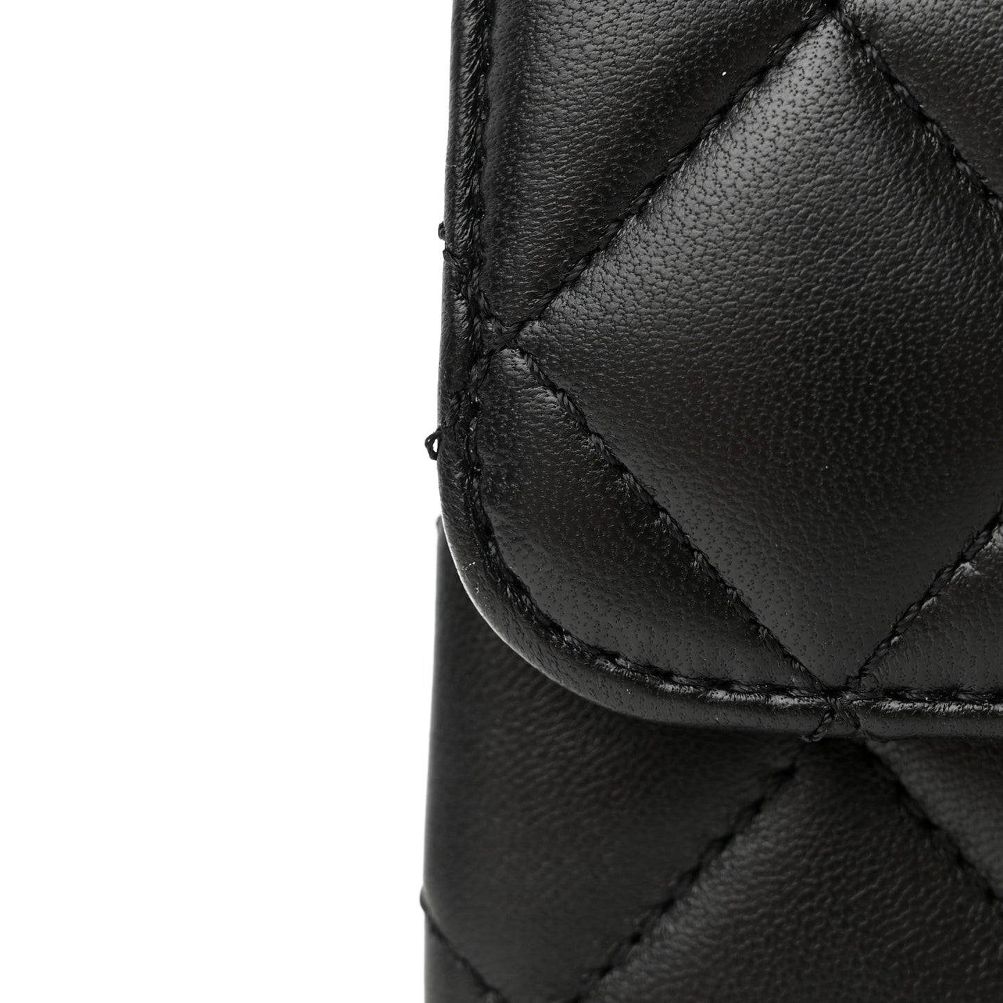 Lambskin Quilted Mini Trendy CC Dual Handle Flap Bag Black