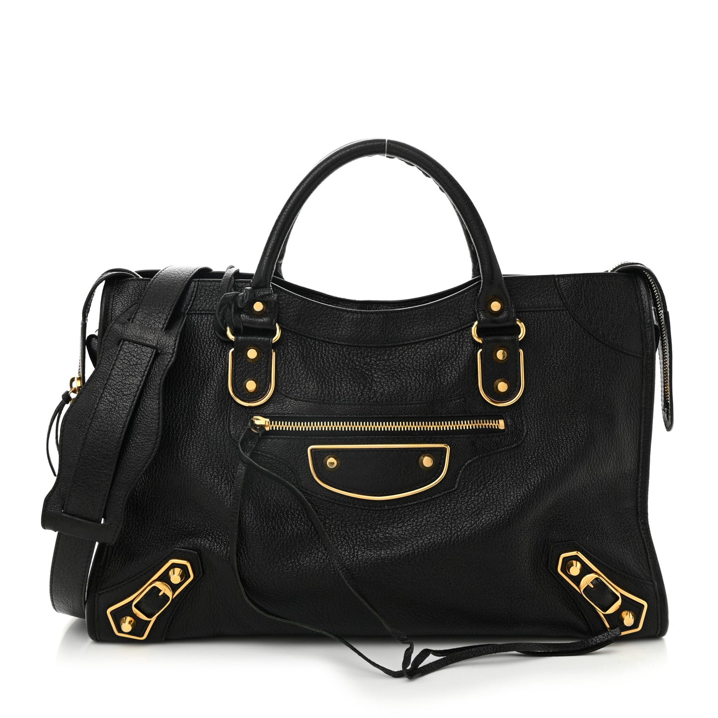 Chevre Gold Metallic Edge Hardware City Black