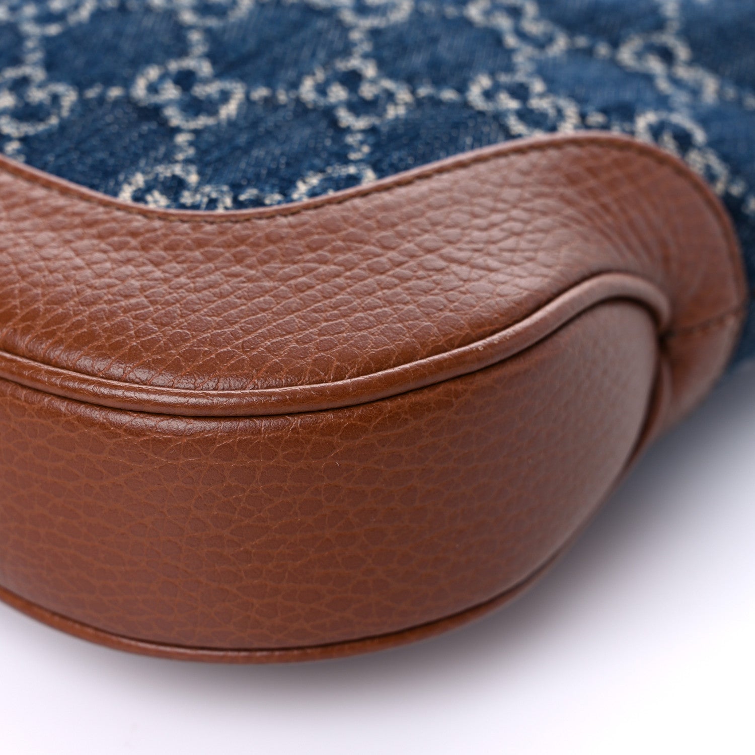 Gucci New Denim GG Monogram Calfskin Small Jackie 1961 Hobo Blue Tea Cuir 6 of 12