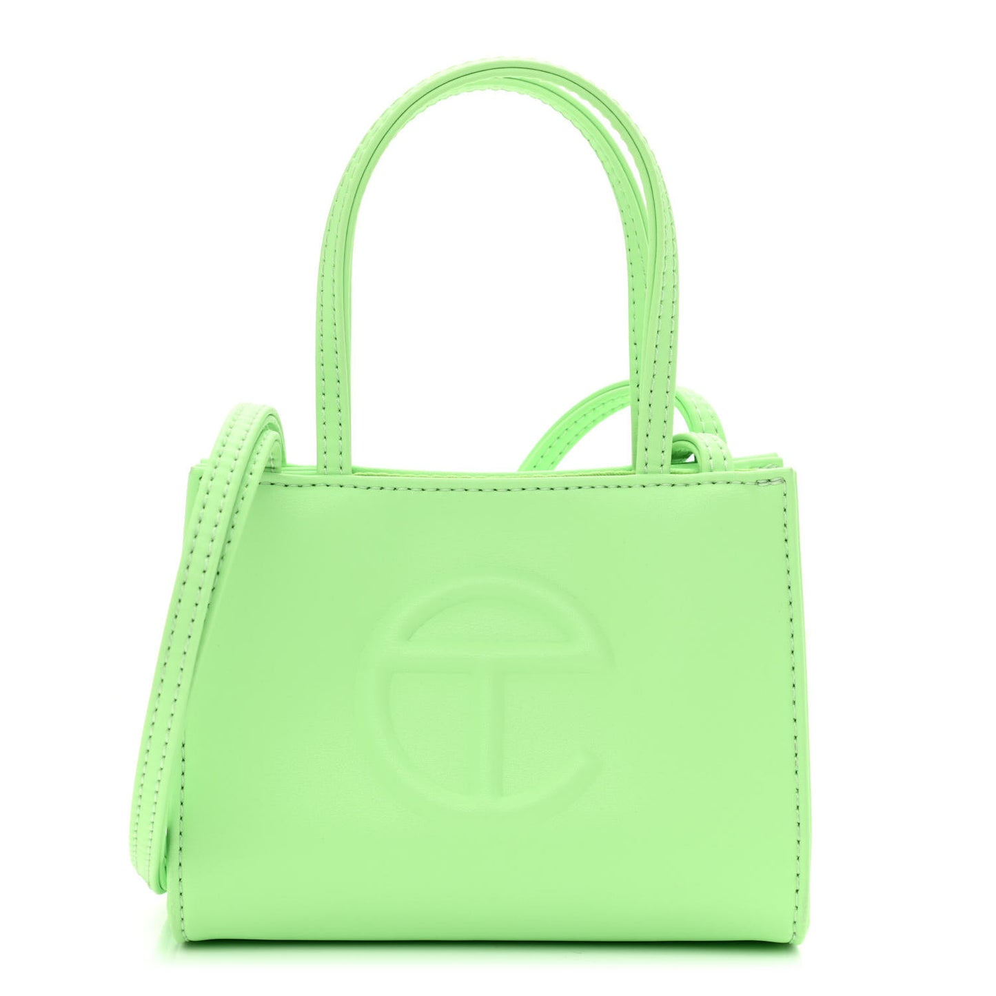 Vegan Leather Small Shopping Bag Double Mint