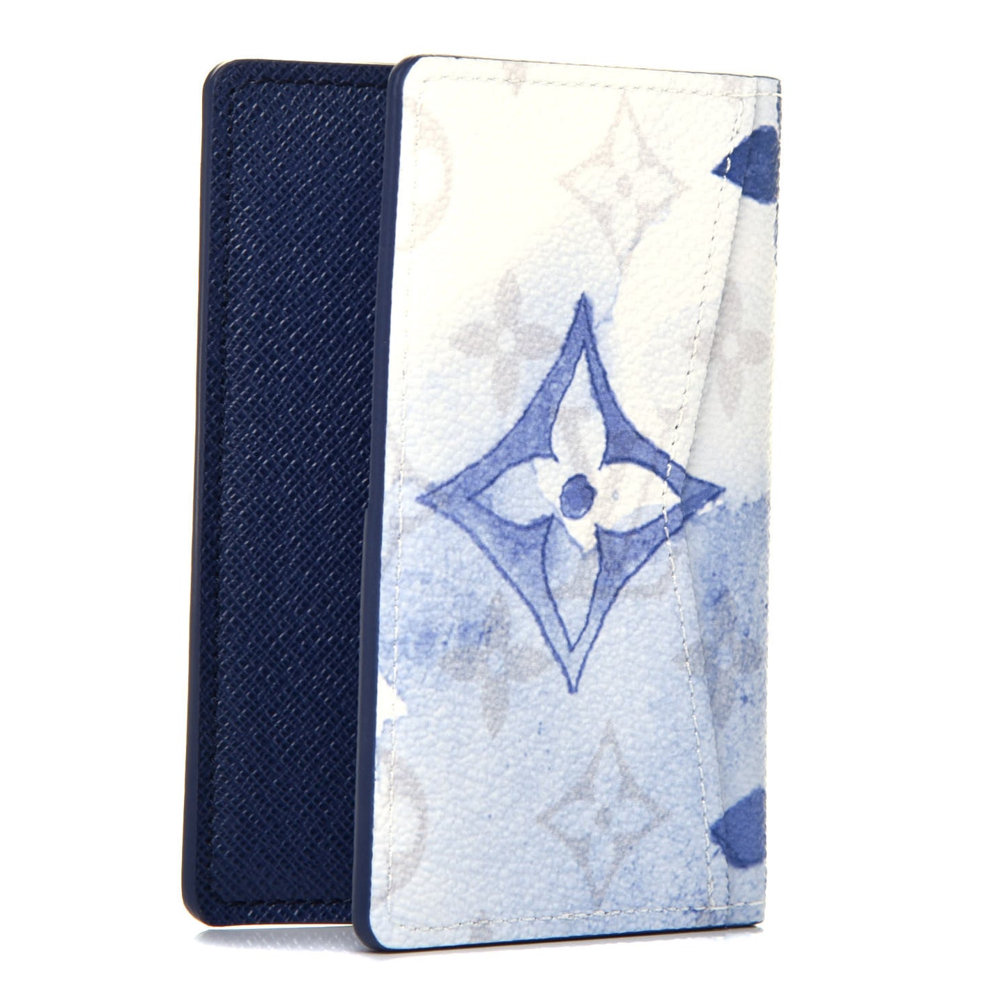 Monogram Watercolor Pocket Organizer Blue