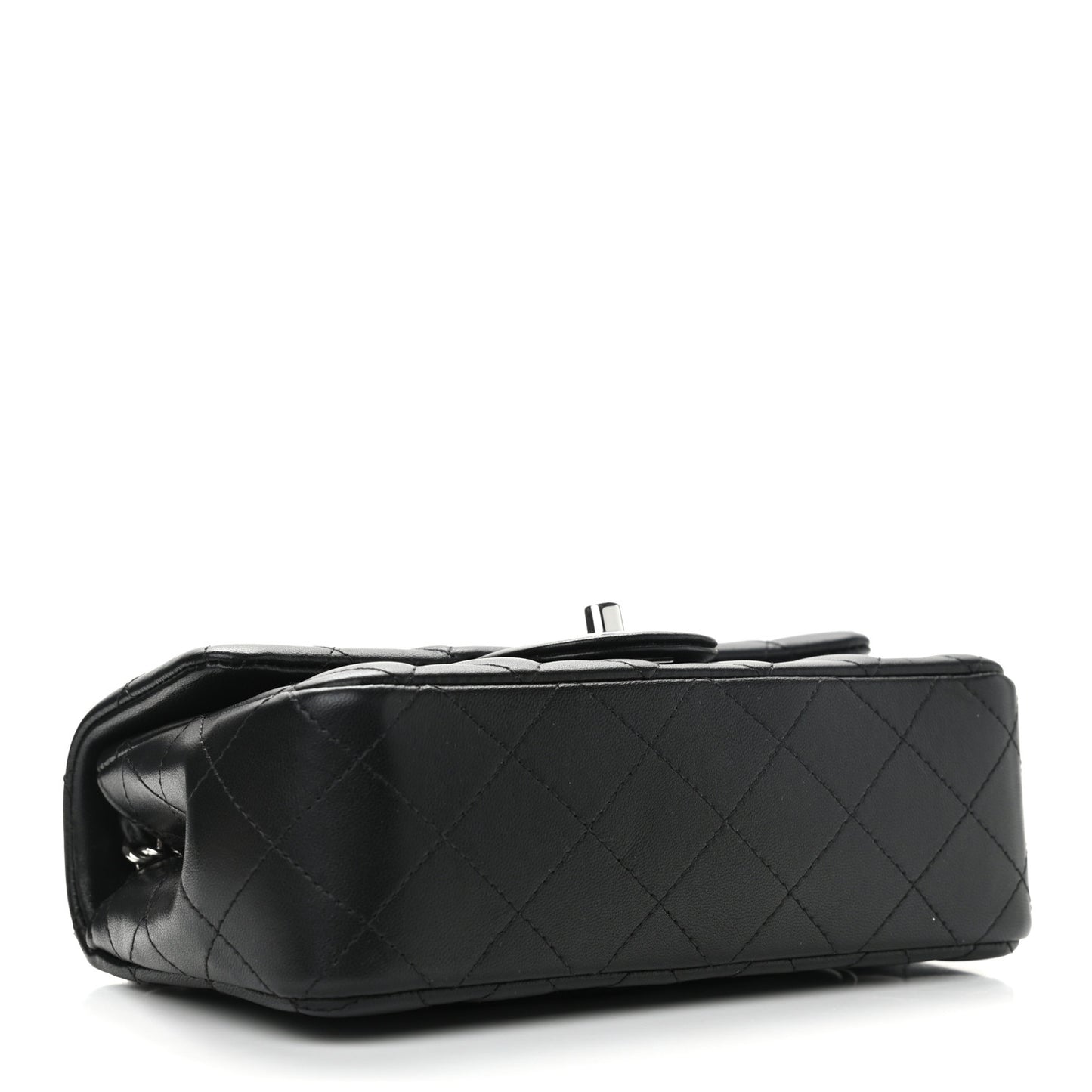 Lambskin Quilted Mini Rectangular Flap Black