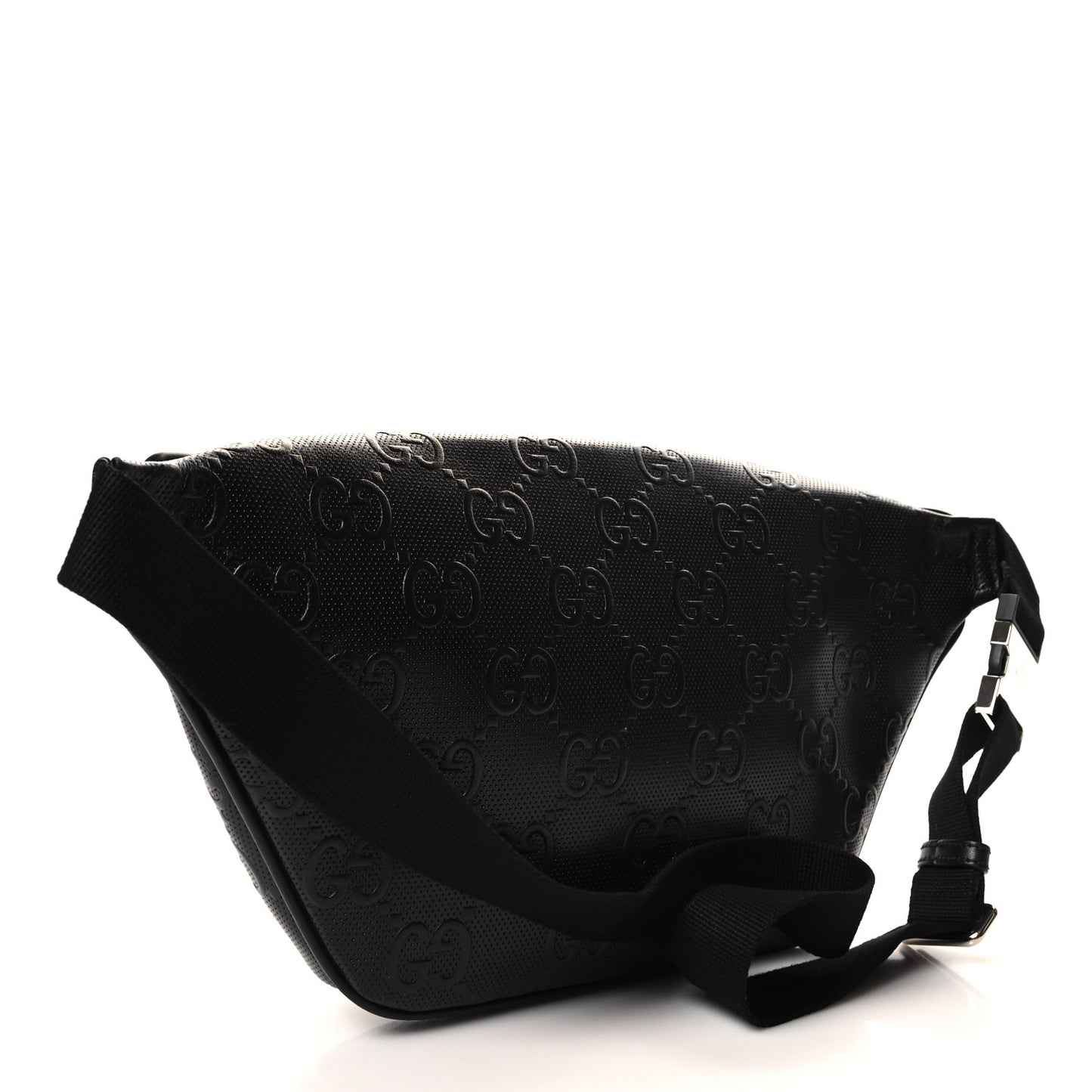 Calfskin GG Tennis Embossed Pocket Belt Bag Black