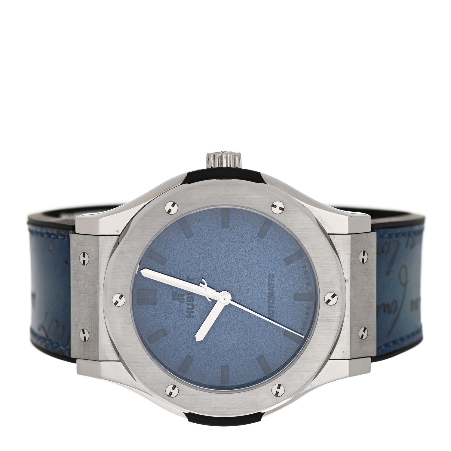 Hublot Stainless Steel Titanium Calfskin 45mm Classic Fusion Berluti Scritto Limited Edition Automatic Watch Blue 511.NX.050B.VR.BER16 2 of 4
