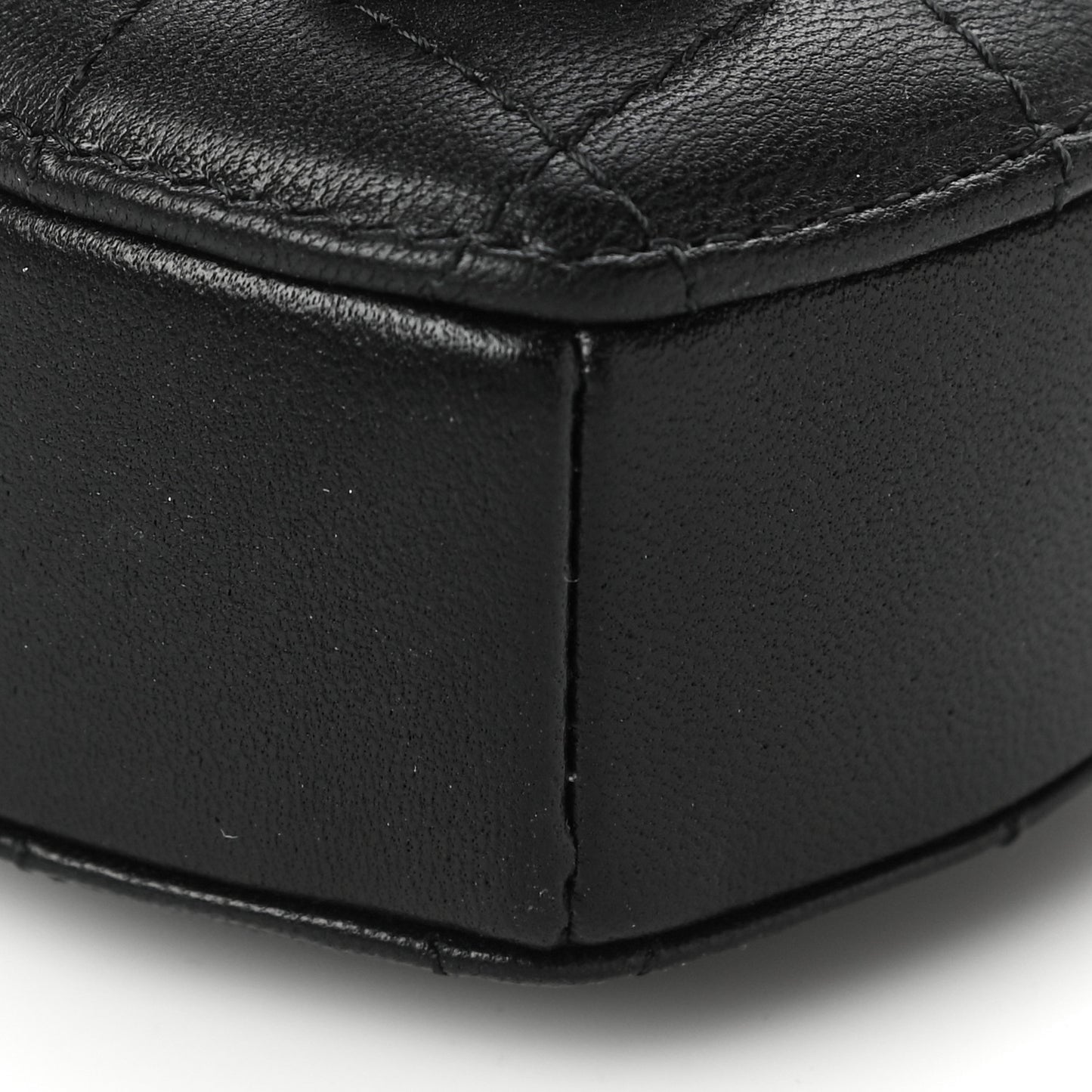 Lambskin Quilted CC In Love Heart Coin Purse With Chain Black