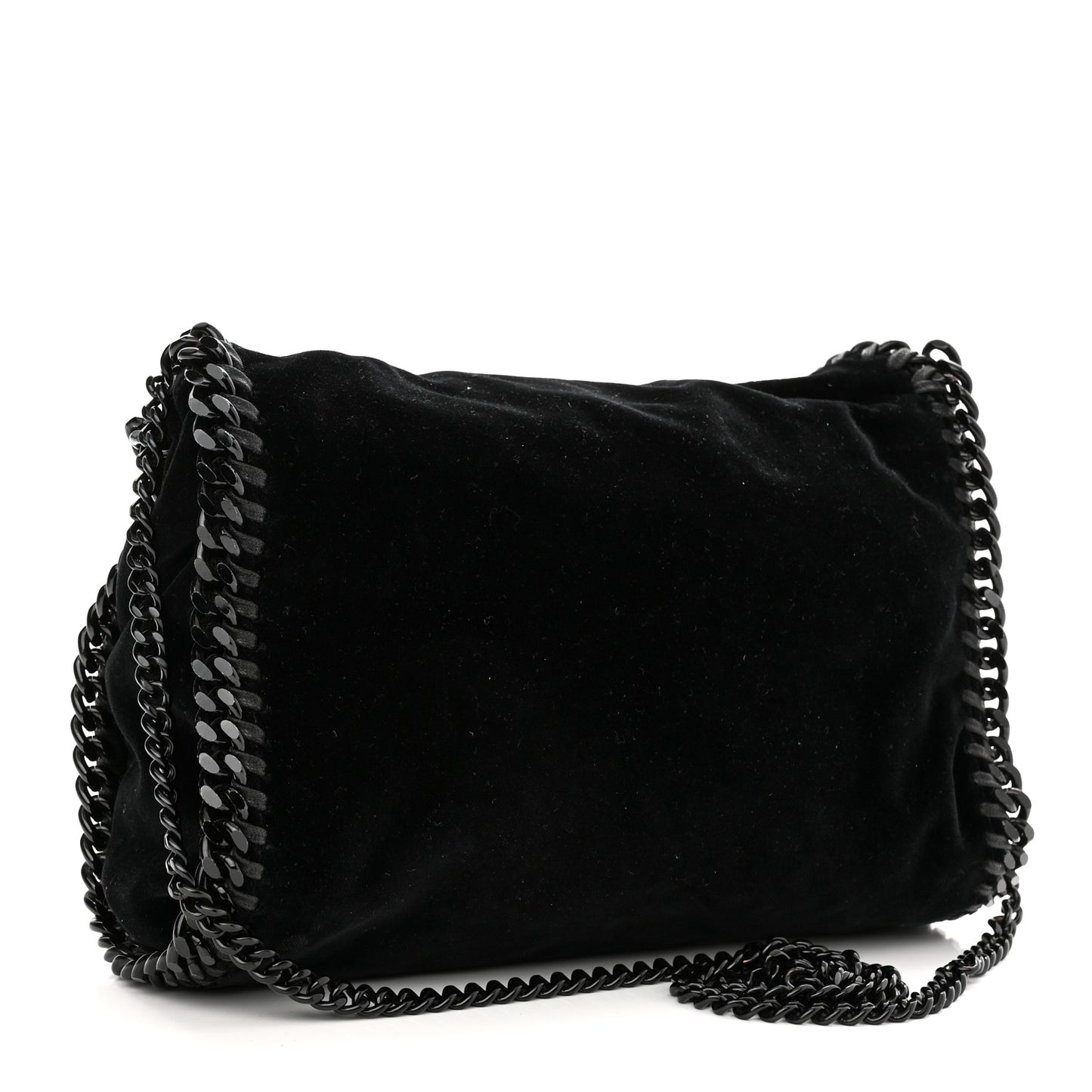 Velvet Mini Falabella Fold Over Tote Black