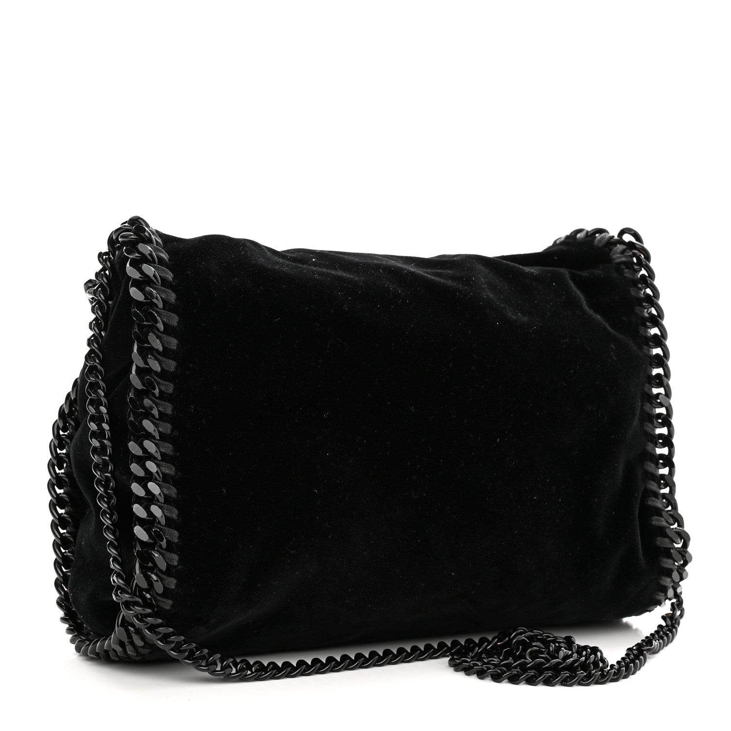Stella McCartney Velvet Mini Falabella Fold Over Tote Black 3 of 10