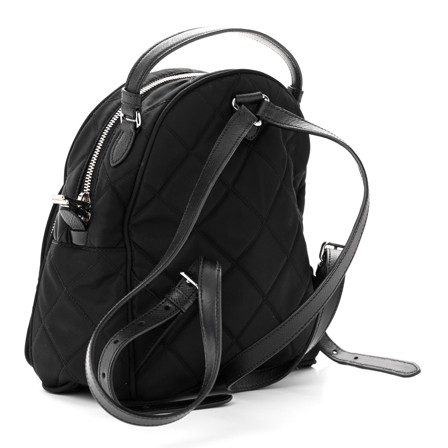 Prada Nylon Tessuto Impuntu Quilted Backpack Black 3 of 10