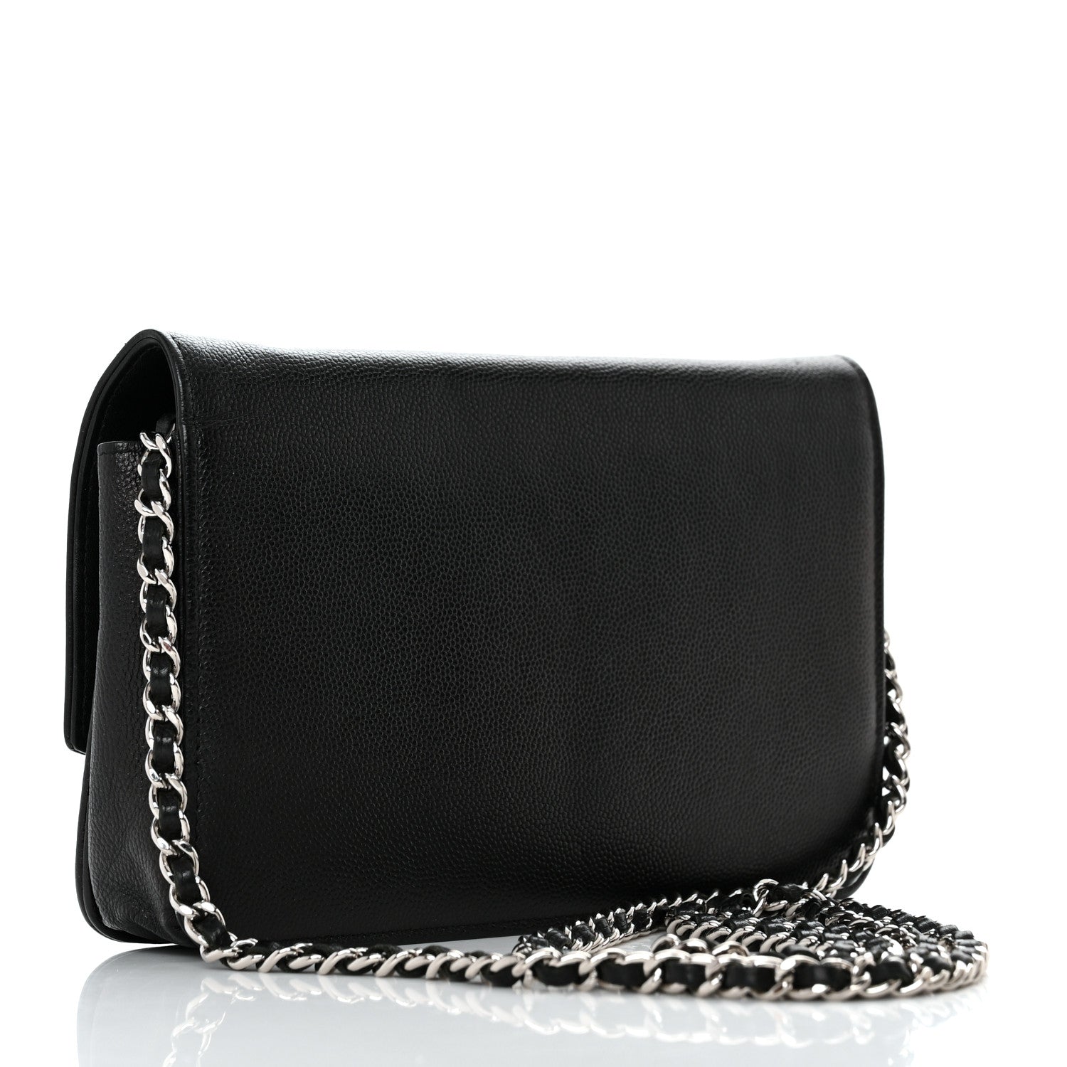 Chanel Caviar Sevruga Wallet on Chain WOC Black 2 of 14