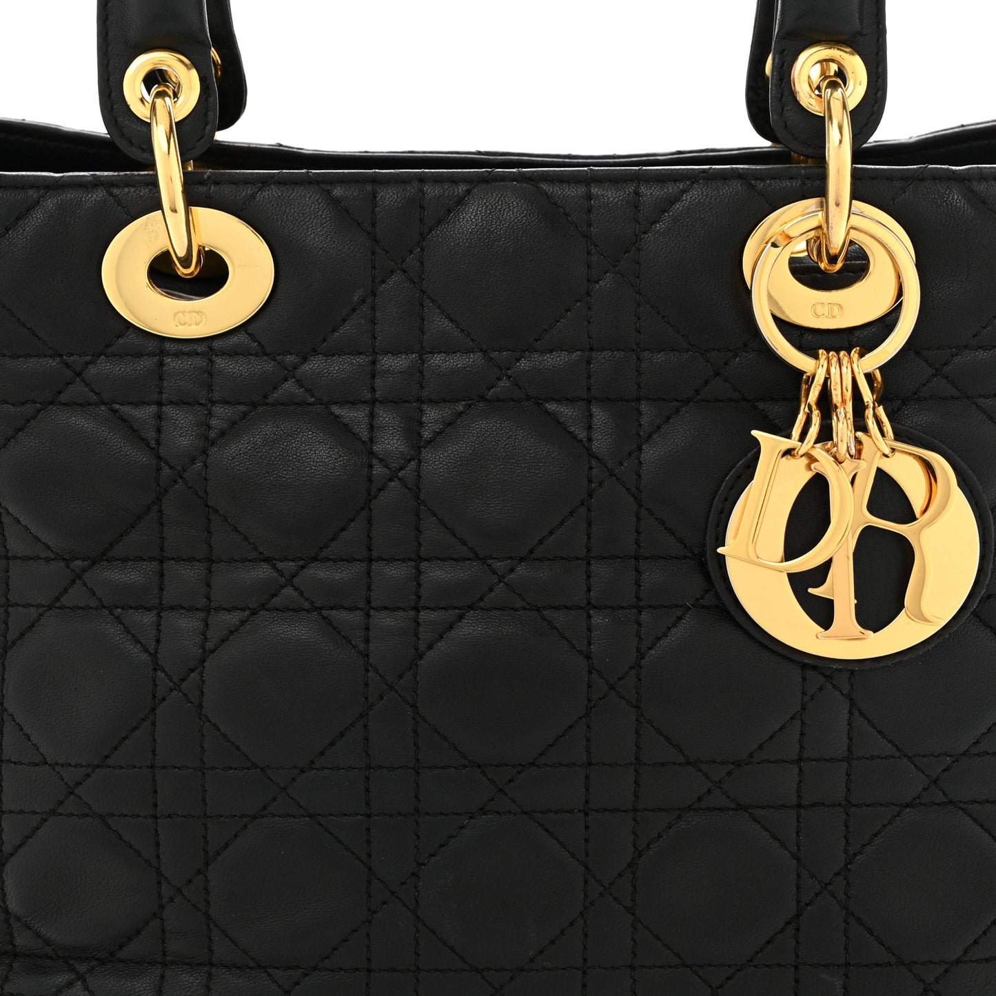 Lambskin Cannage Medium Lady Dior Black