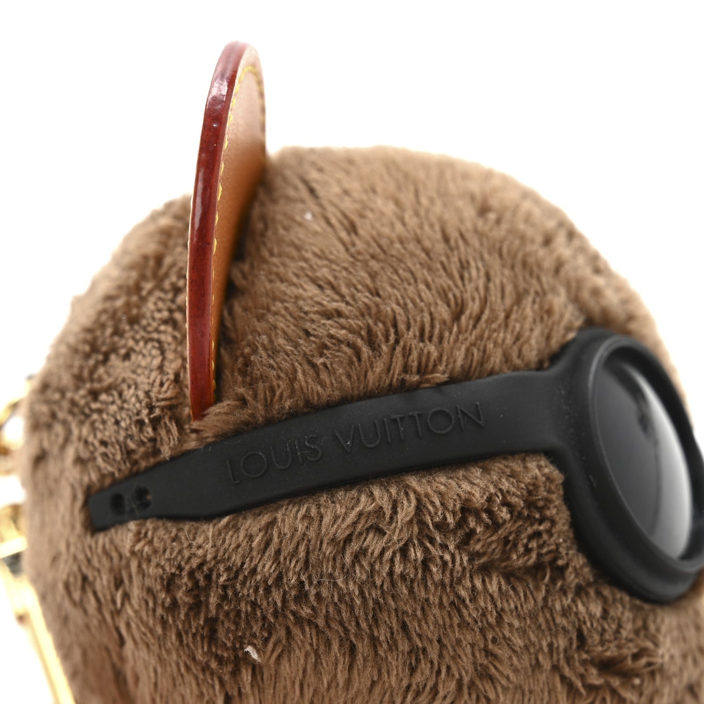 Faux Fur LV Louis Bear Super Vision Bag Charm Key Holder Blue