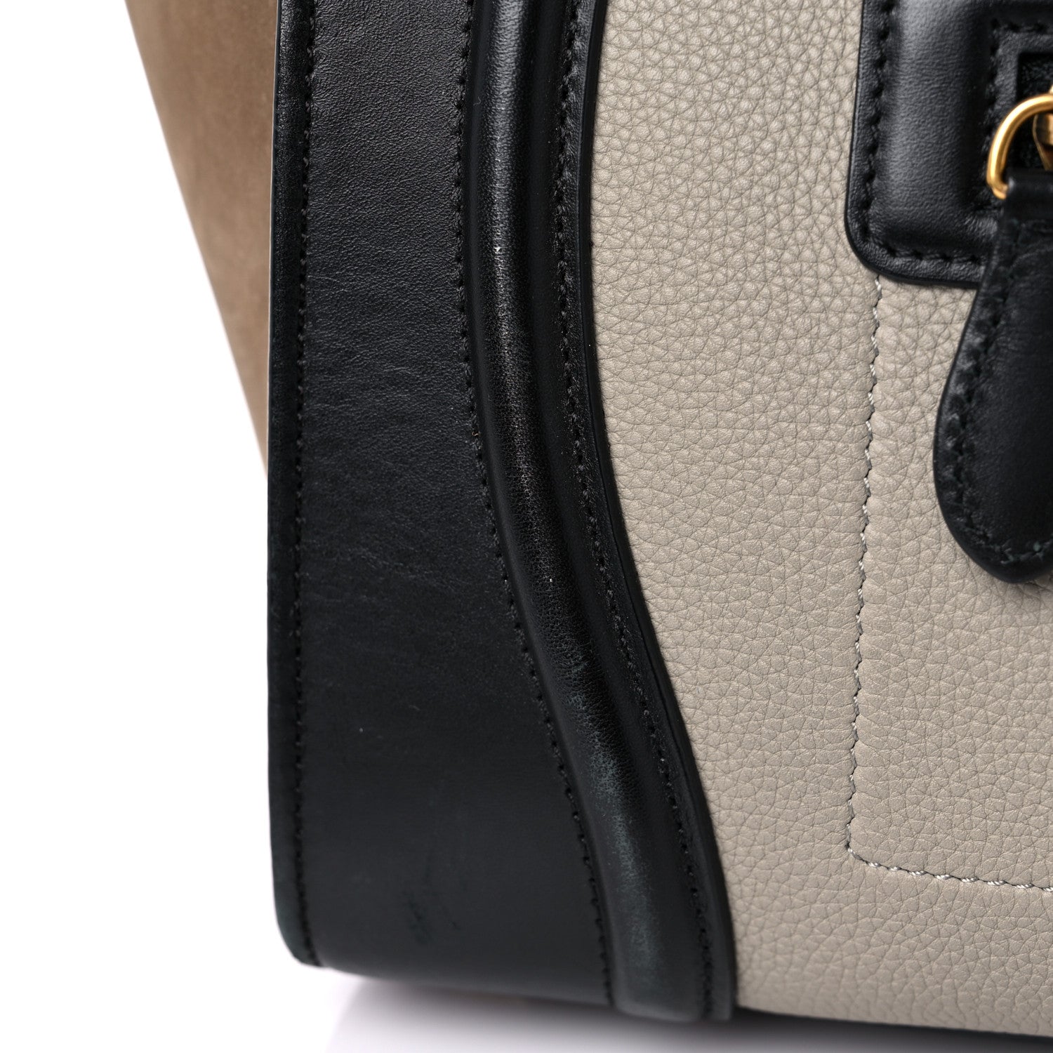 Celine Baby Grained Calfskin Nubuck Mini Tri-Color Luggage Khaki 16 of 24