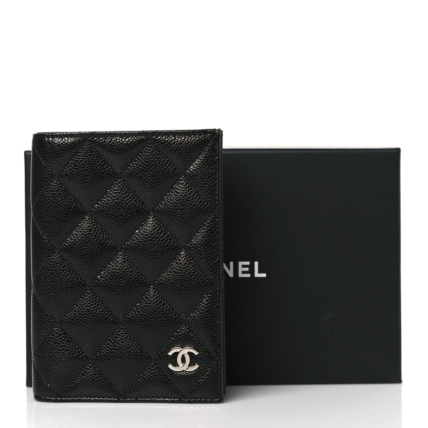 Caviar Quilted Passport Holder Black