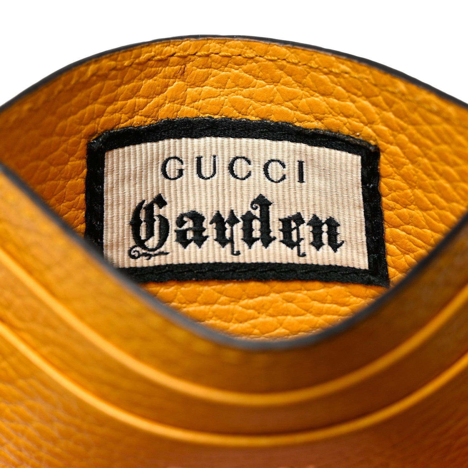 Gucci Calfskin Garden Bat Card Holder Yellow 7 of 8