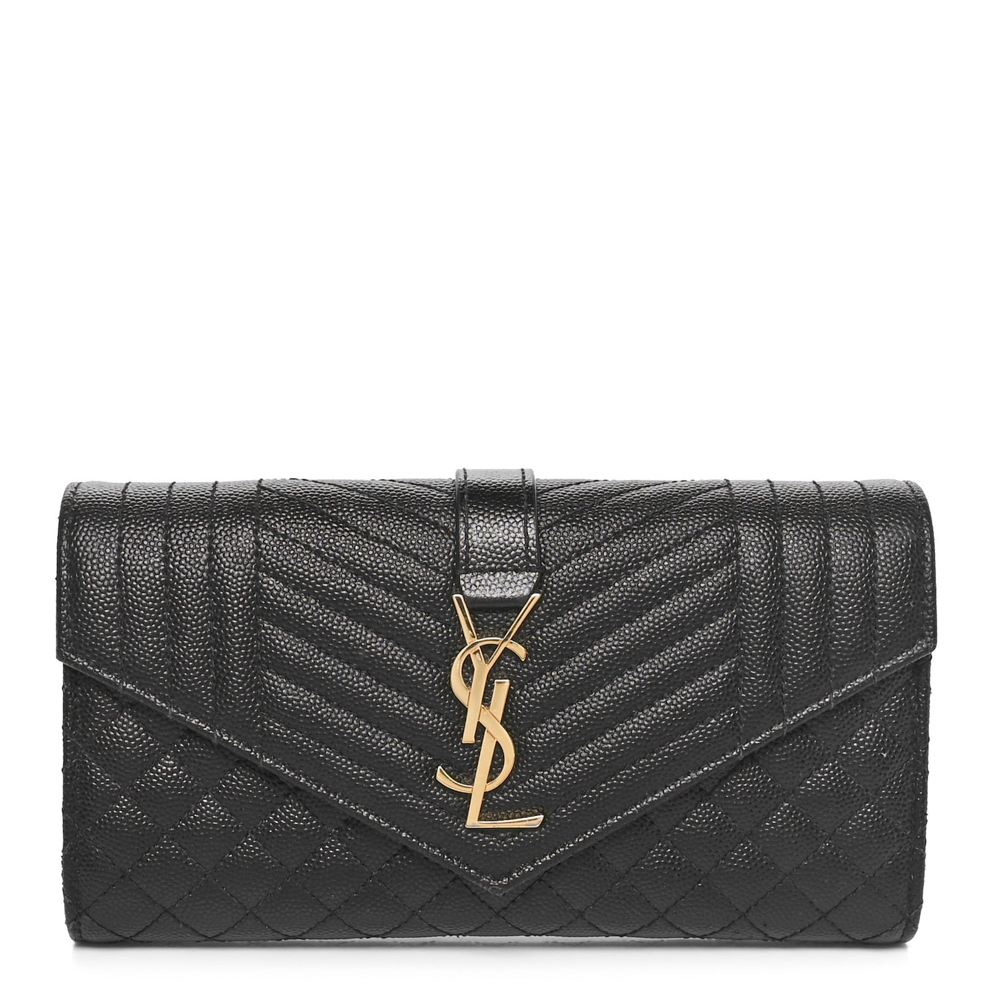 Grain De Poudre Mixed Matelasse Triquilt Large Monogram Wallet Black