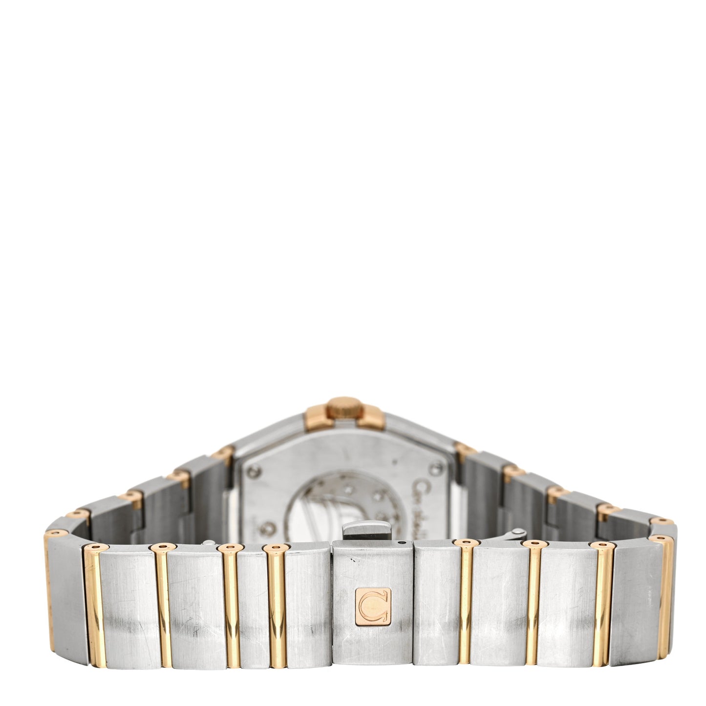 Stainless Steel 18K Yellow Gold Diamond Mother of Pearl 28mm Constellation Quartz Watch 131.20.28.60.55.002