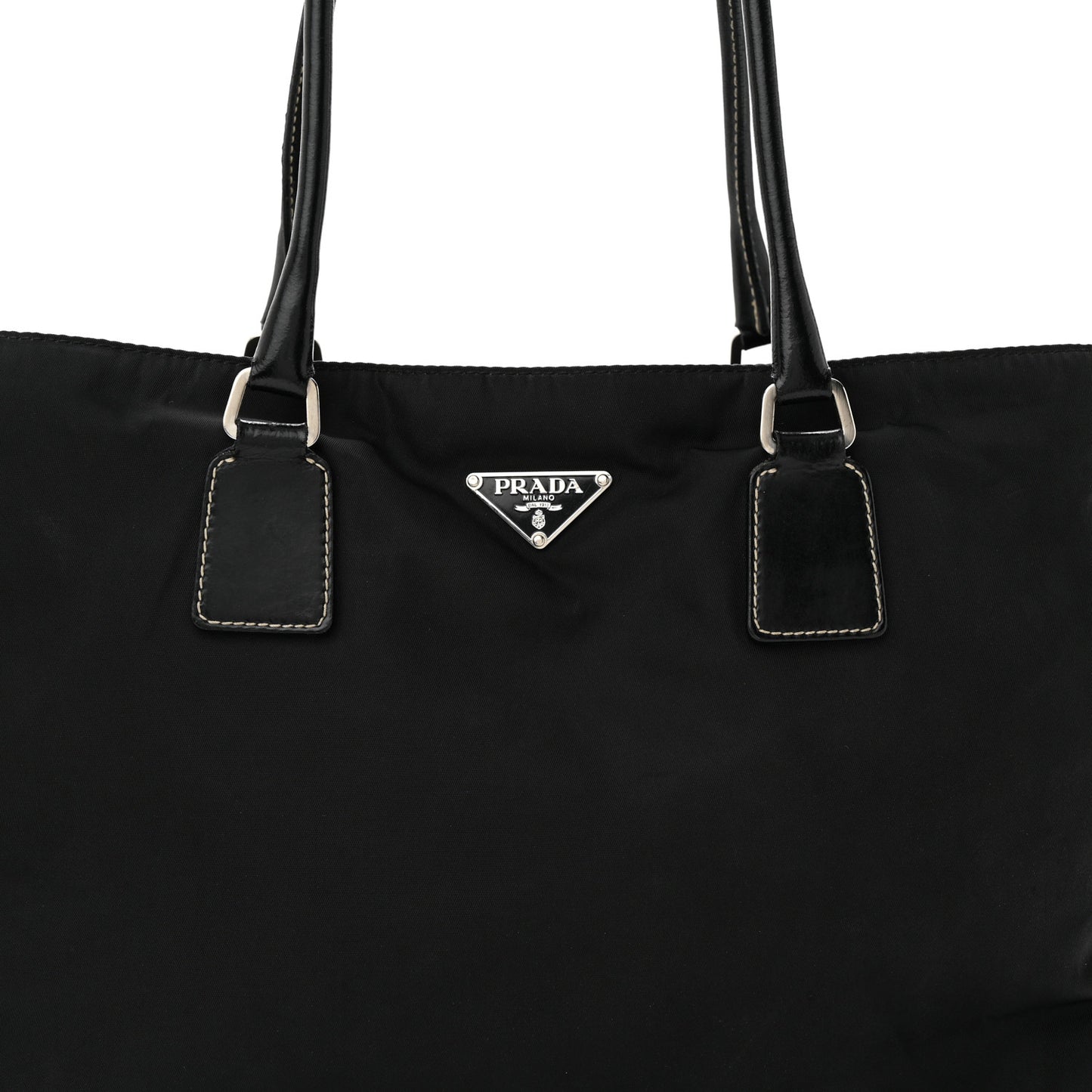 Nylon Zip Tote Bag Black