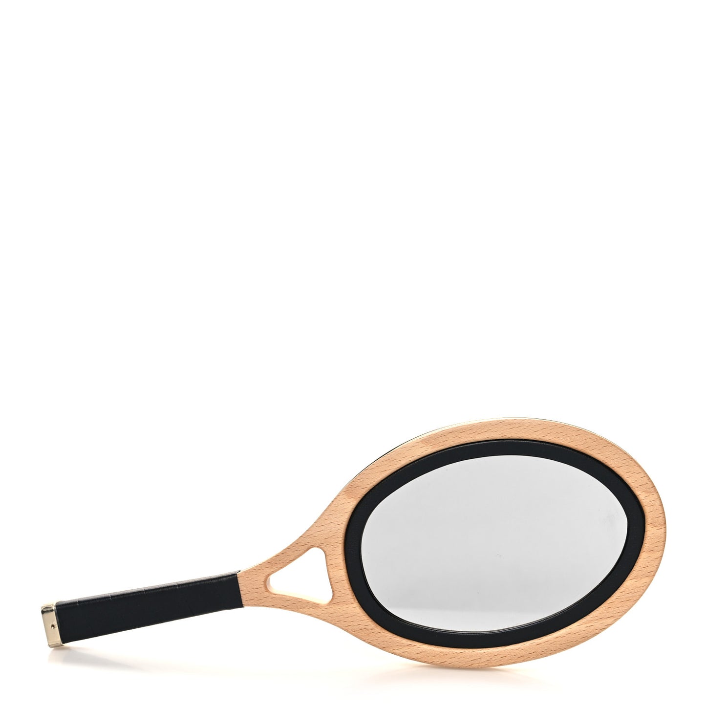 Canvas Calfskin Tennis Racket Clutch With Chain White Black