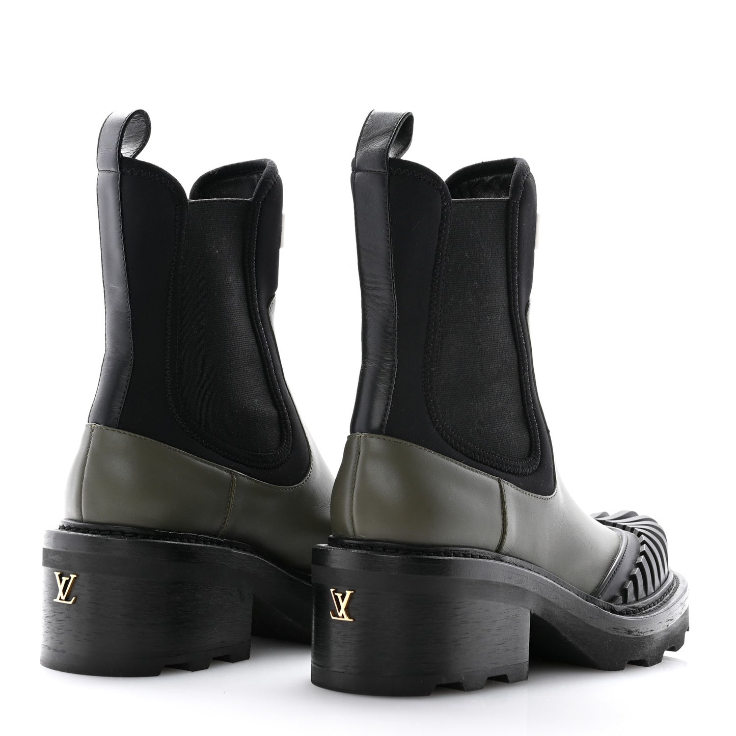 Calfskin Beaubourg Ankle Boots 38.5 Black Green