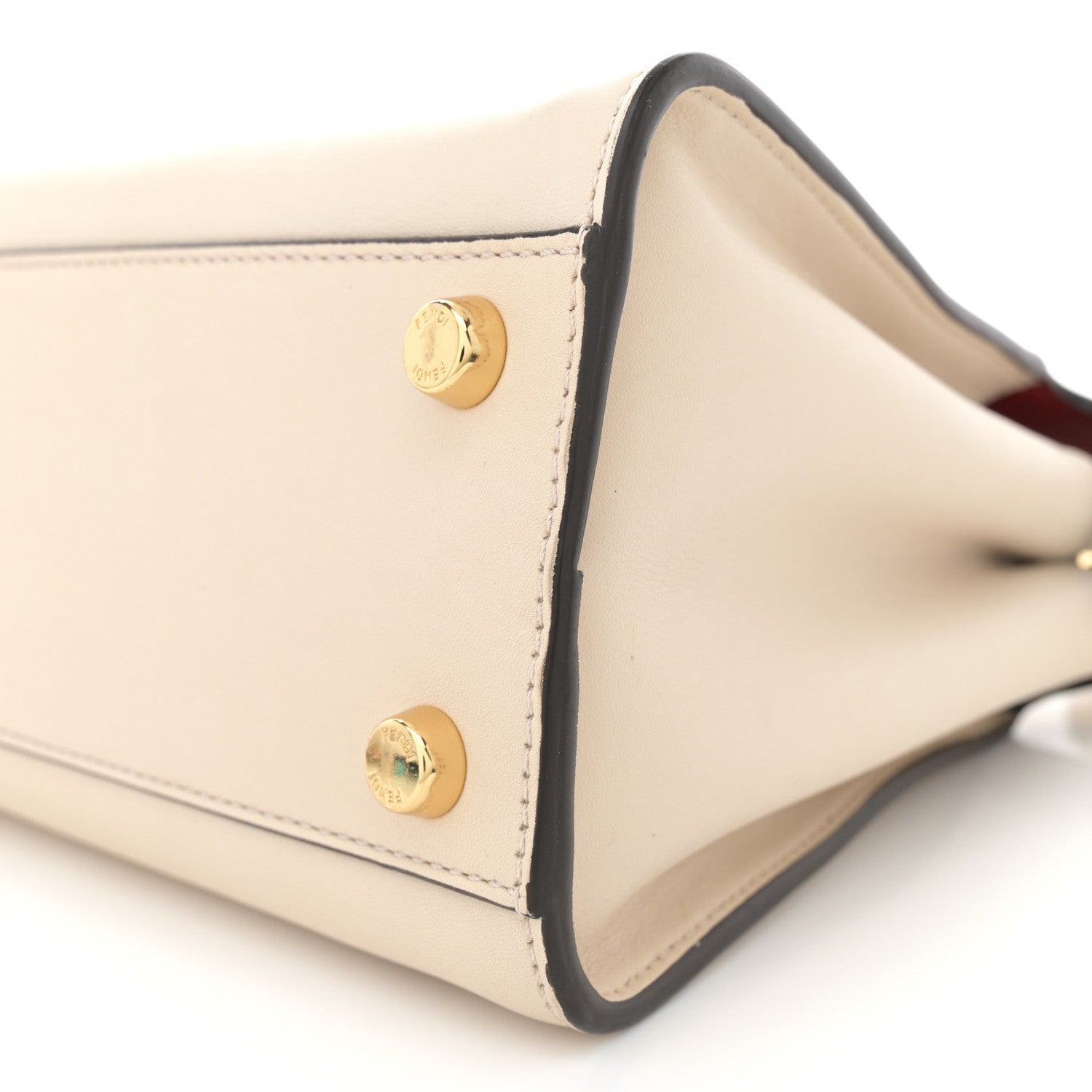 Fendi Vitello Tahiti Burro Bi-Color Medium Peekaboo Iconic Essentially Satchel Camelia Fragola Dark Blue 11 of 11