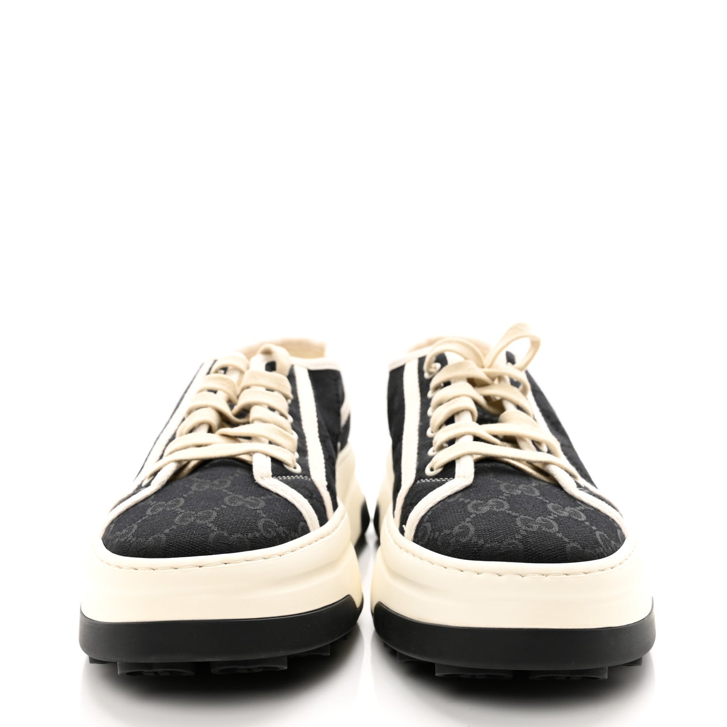 GG Monogram Mens 1977 Tennis Platform 52mm Sneakers 9 Black Mystic White