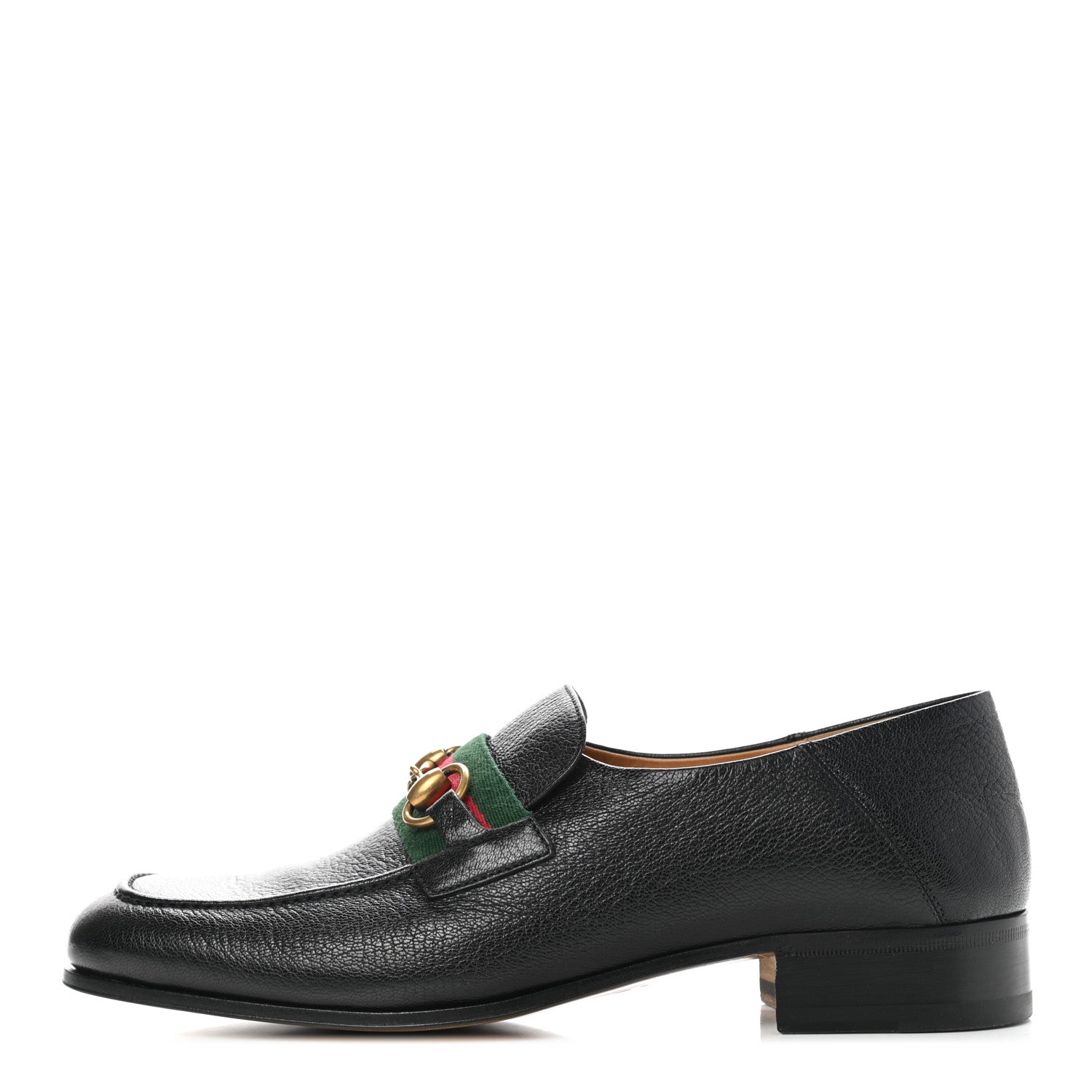 Gucci Havely Kid Web Mens Horsebit Loafers 8 Black 1 of 12