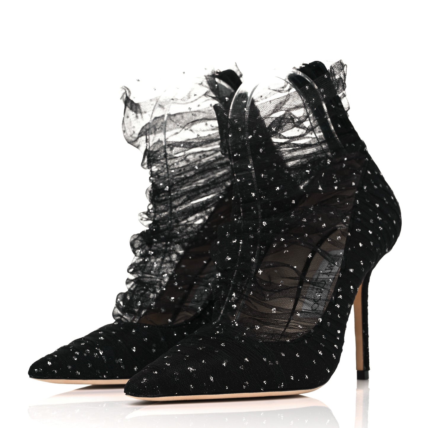 Suede Tulle Lavish 100 Pumps 36 Black Silver