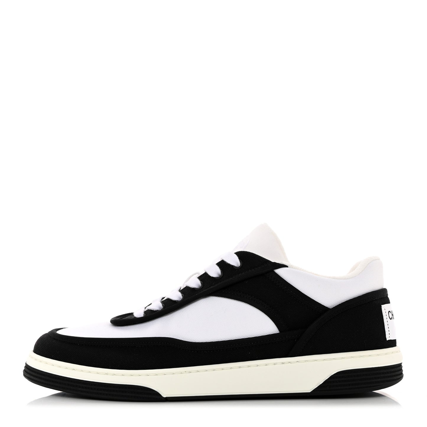 Fabric Womens Logo Sneakers 39.5 Black White
