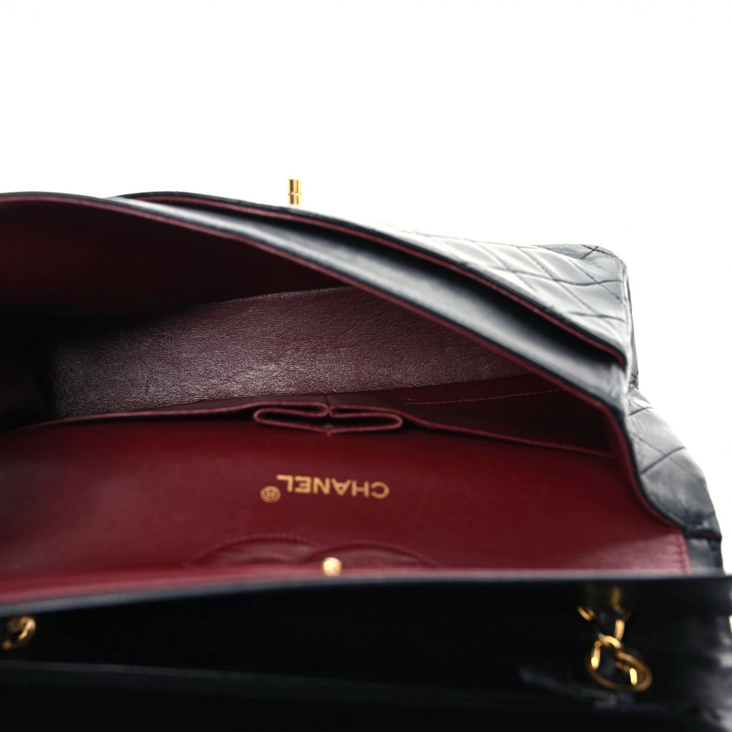 Lambskin Quilted Medium Double Flap Black