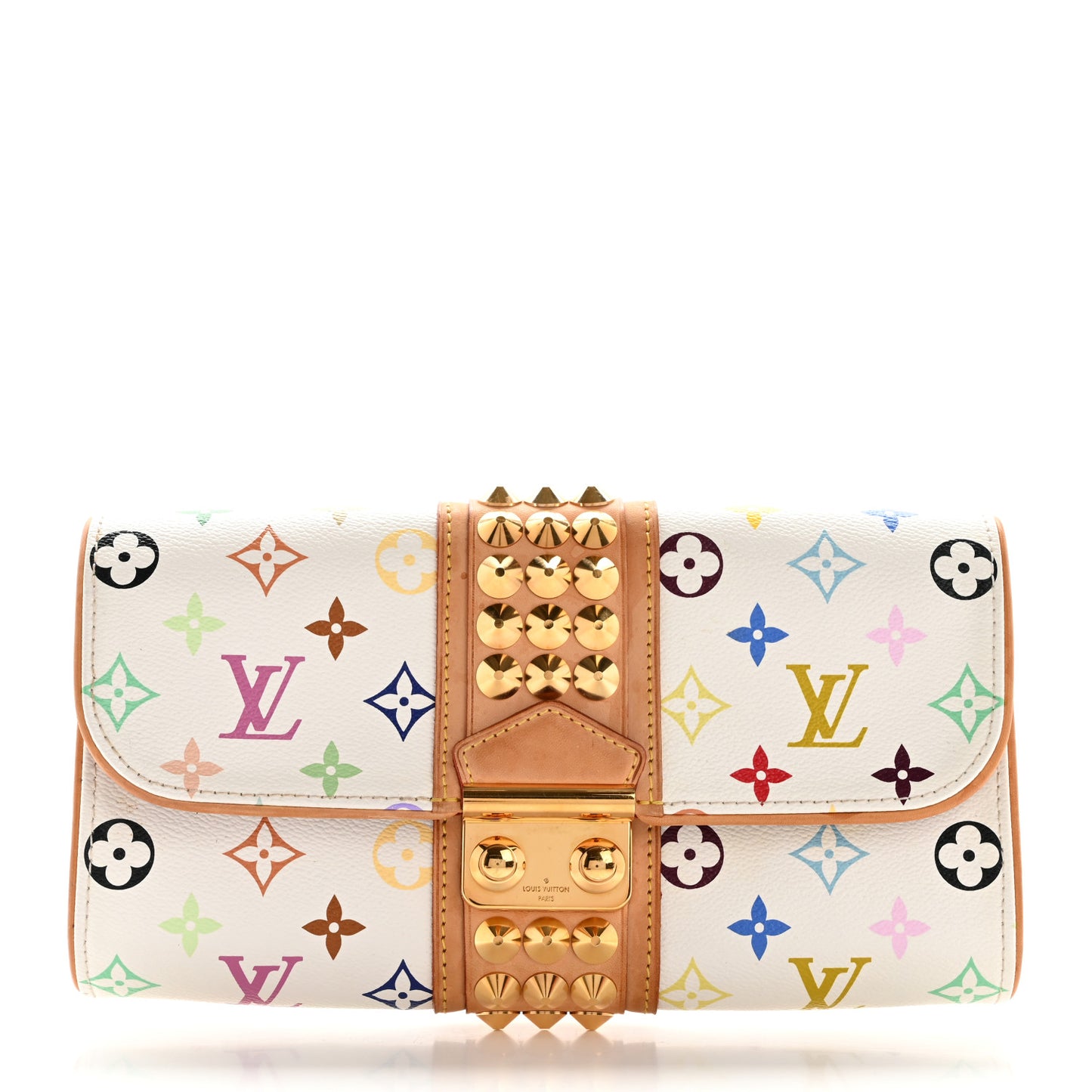 Monogram Multicolor Courtney Clutch White