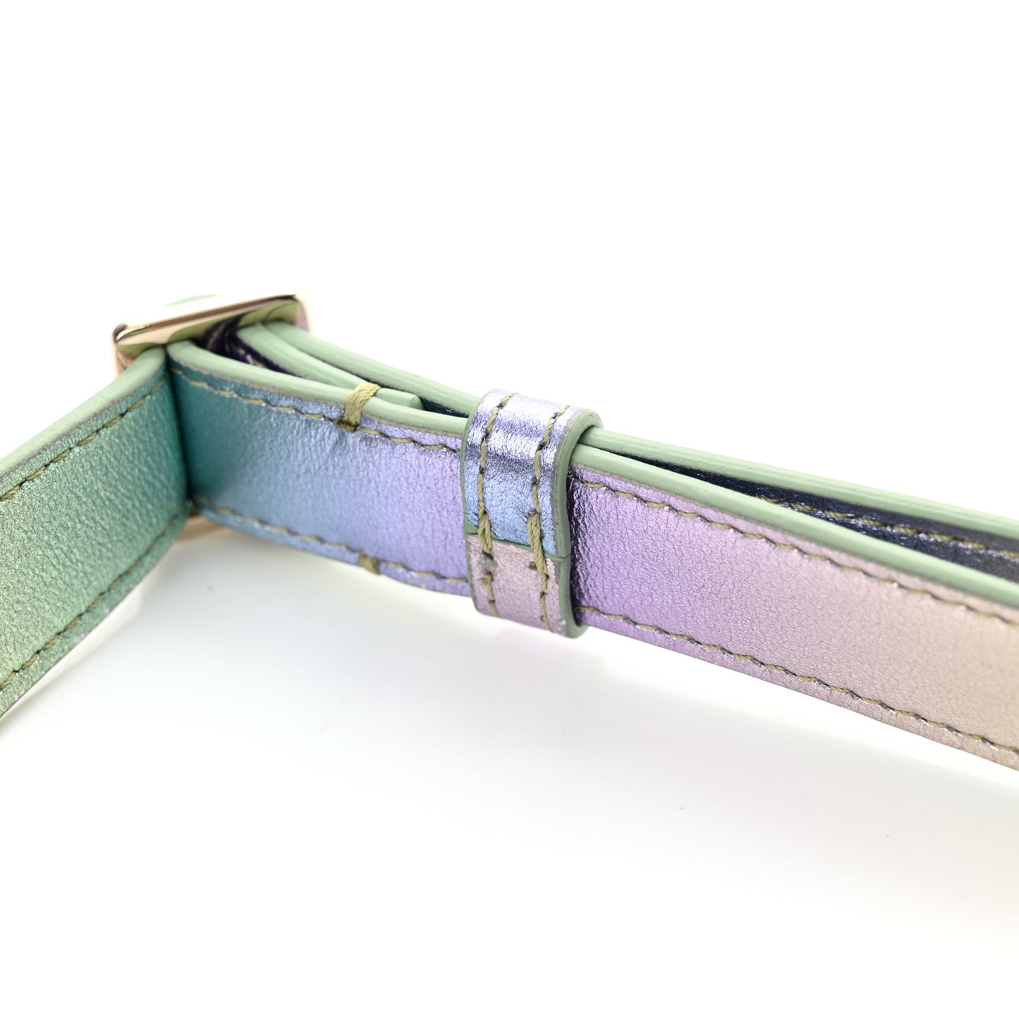 Gradient Metallic Lambskin Quilted Walking Mood Waist Bag Fanny Pack Pink Purple Green