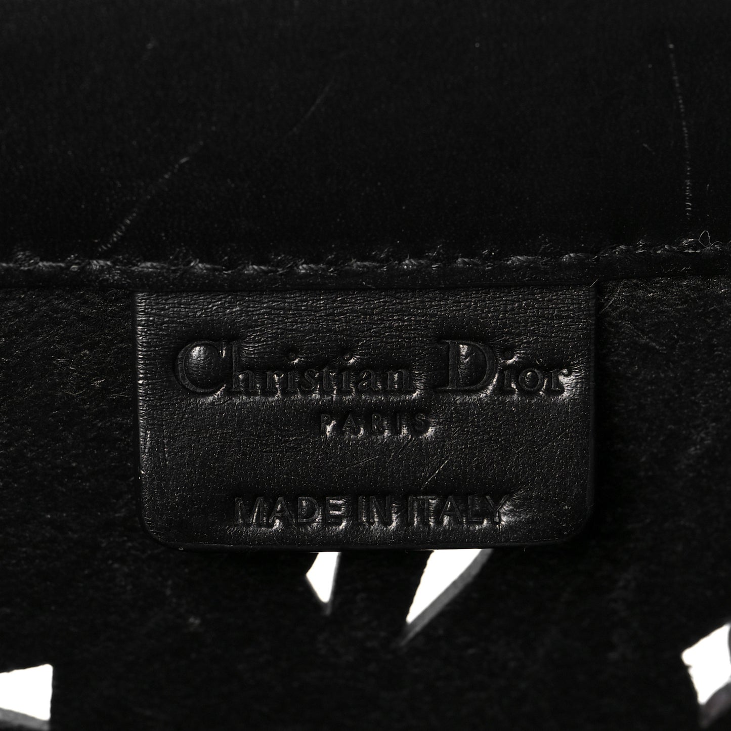 Calfskin Laser Cut Studded Medium Book Tote Black