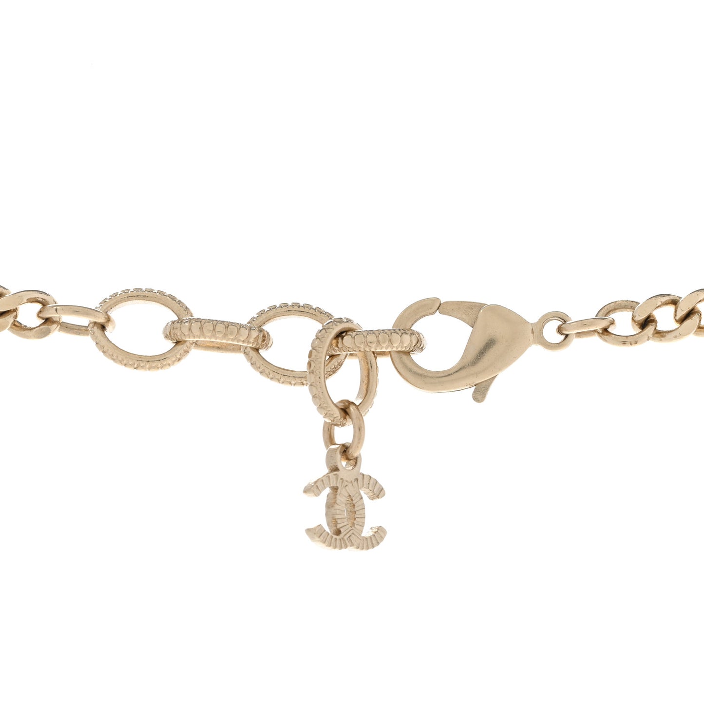 Crystal Pearl Resin CC Drop Multi Strand Chain Necklace Gold Pearly White