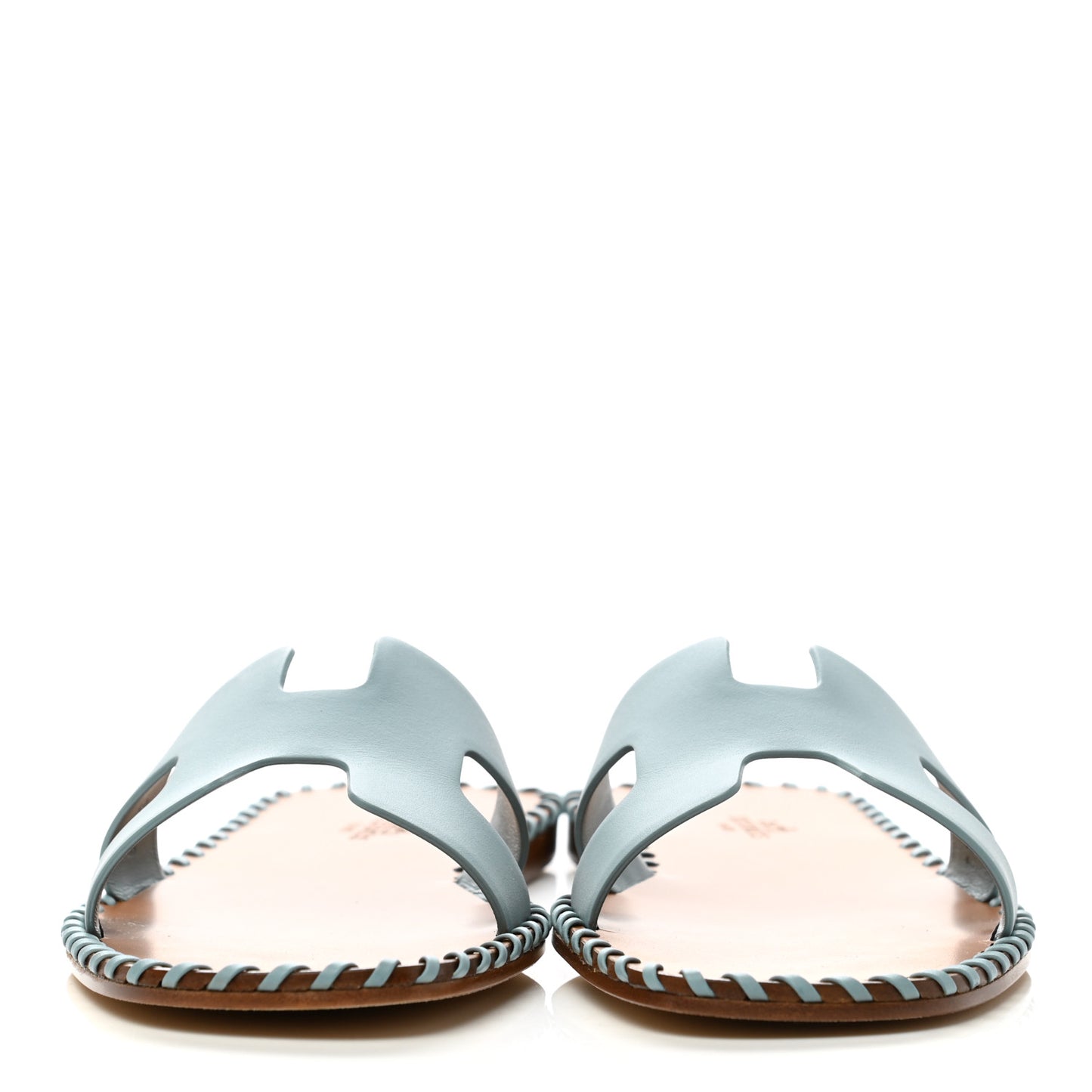 Box Calfskin Braided Oran Sandals 38 Vert D'Eau