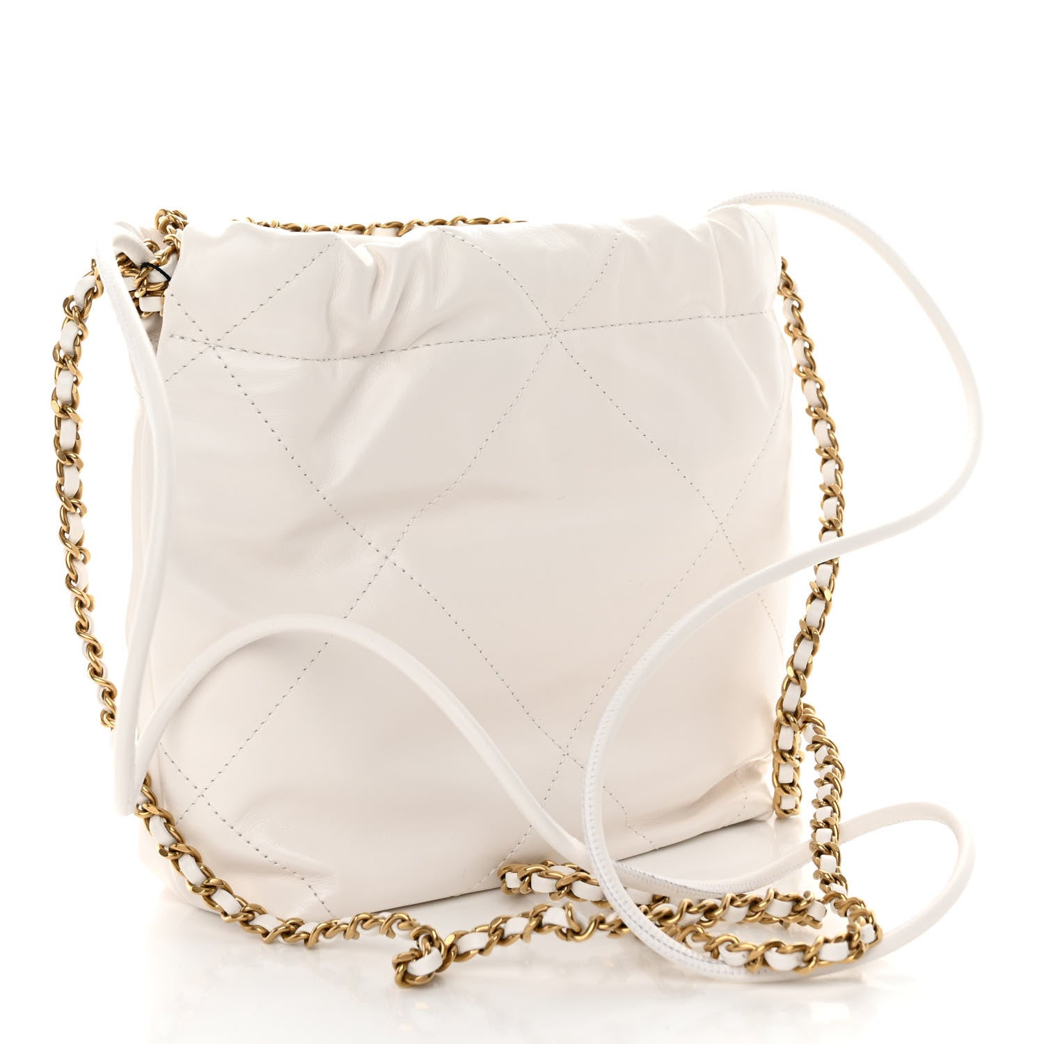 Chanel Shiny Calfskin Quilted Mini Chanel 22 White 3 of 10