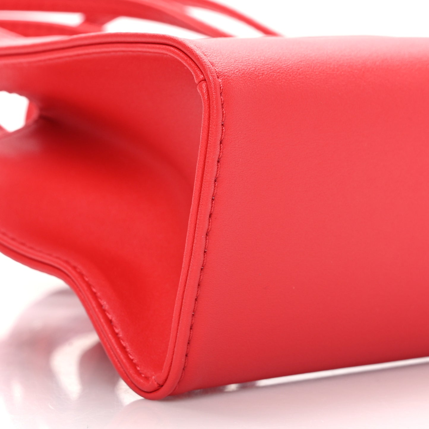 Vegan Leather Small Shopping Bag Red