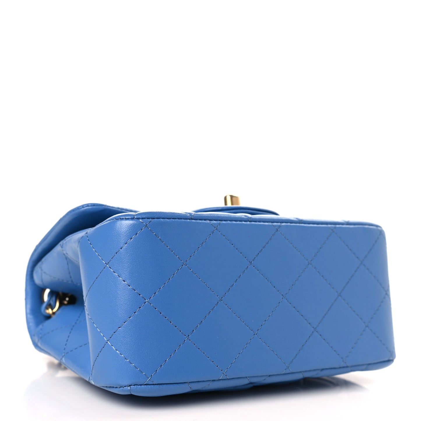 Lambskin Quilted Mini Square Flap Blue