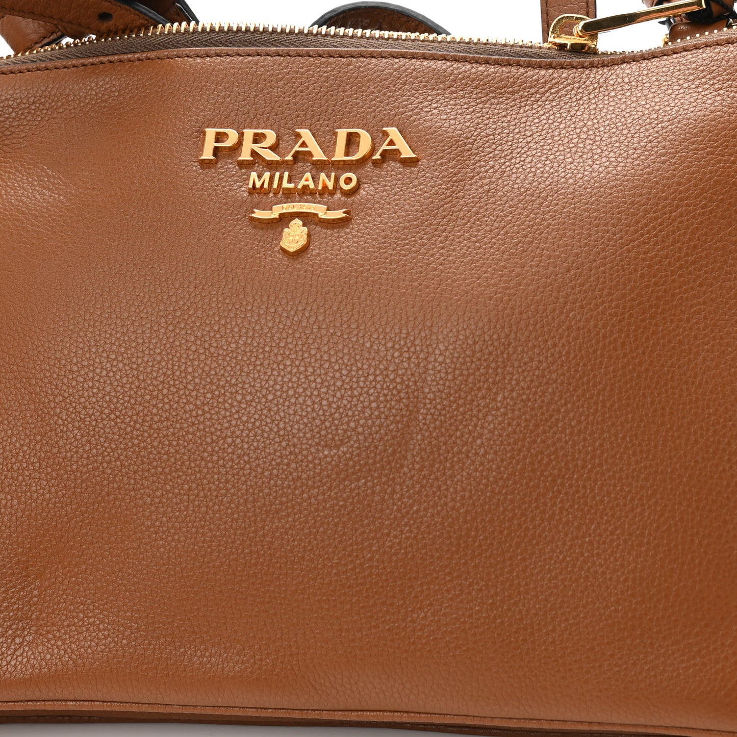 Vitello Phenix Double Zip Crossbody Bag Cannella