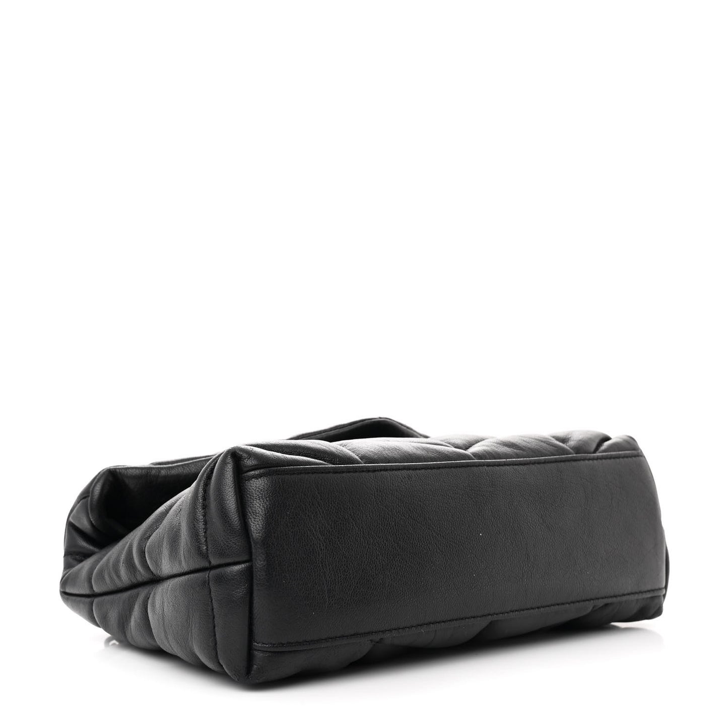 Calfskin Quilted Toy Loulou Puffer Monogram Monochrome Chain Satchel Black