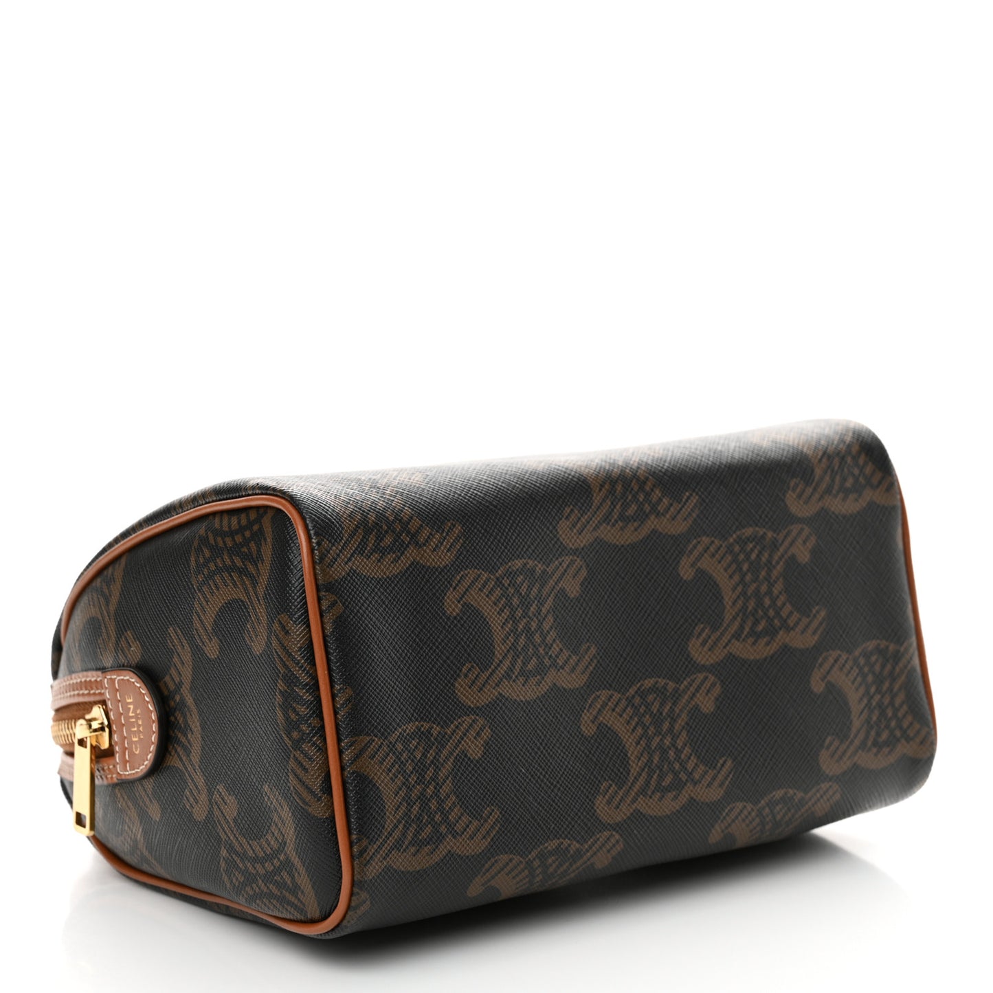 Triomphe Canvas XL Calfskin Small Boston Bag Tan
