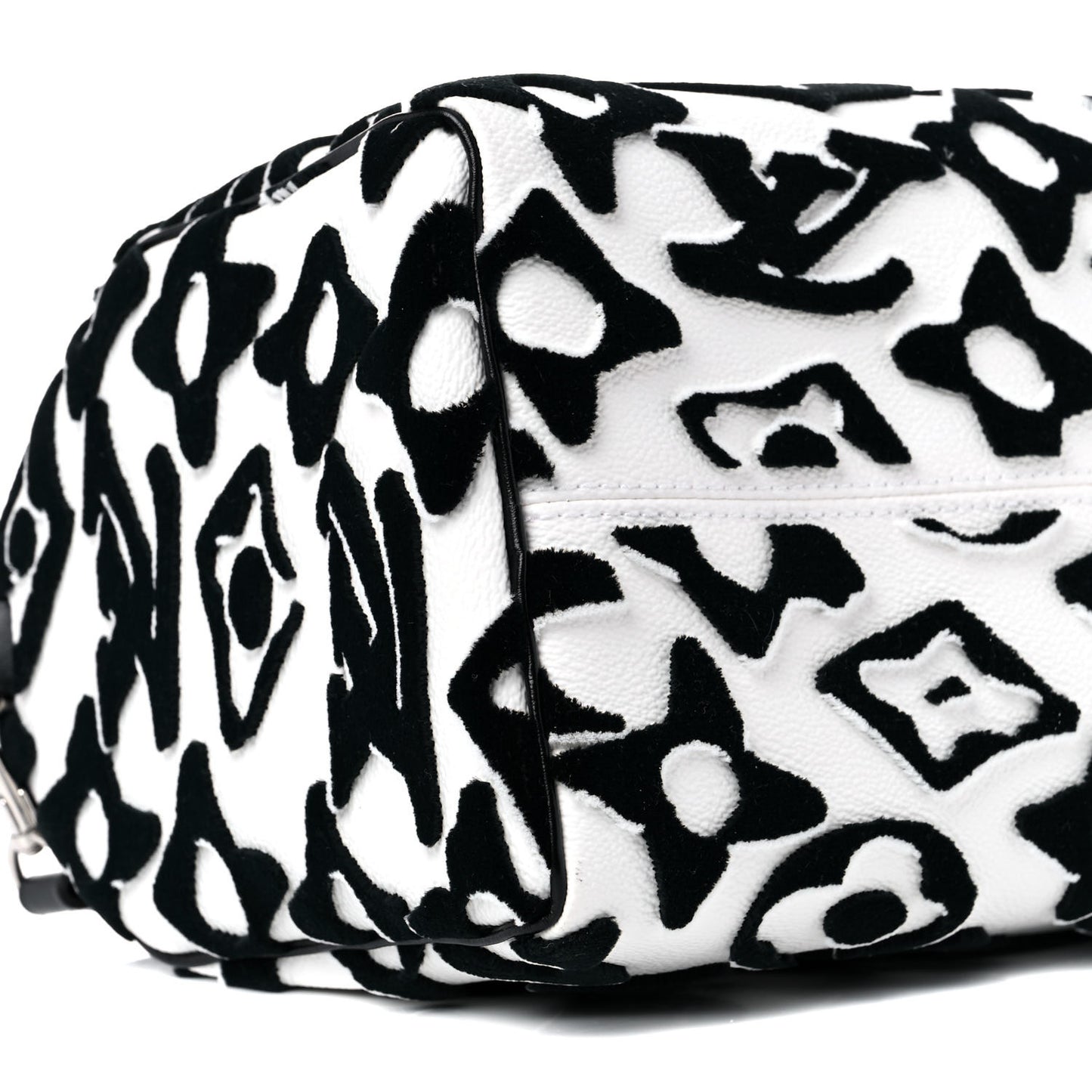 X UF Tufted Monogram Speedy Bandouliere 25 White Black