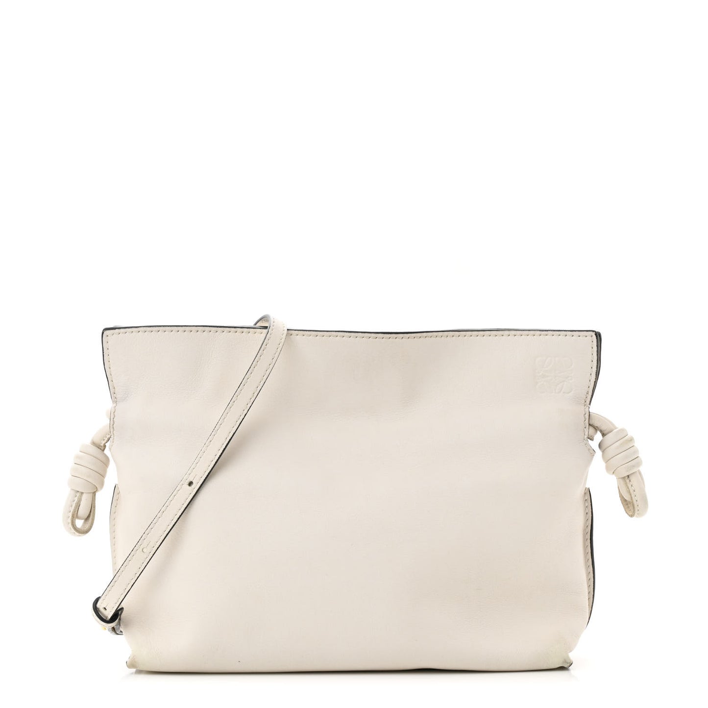 Calfskin Mini Flamenco Knot Clutch Angora